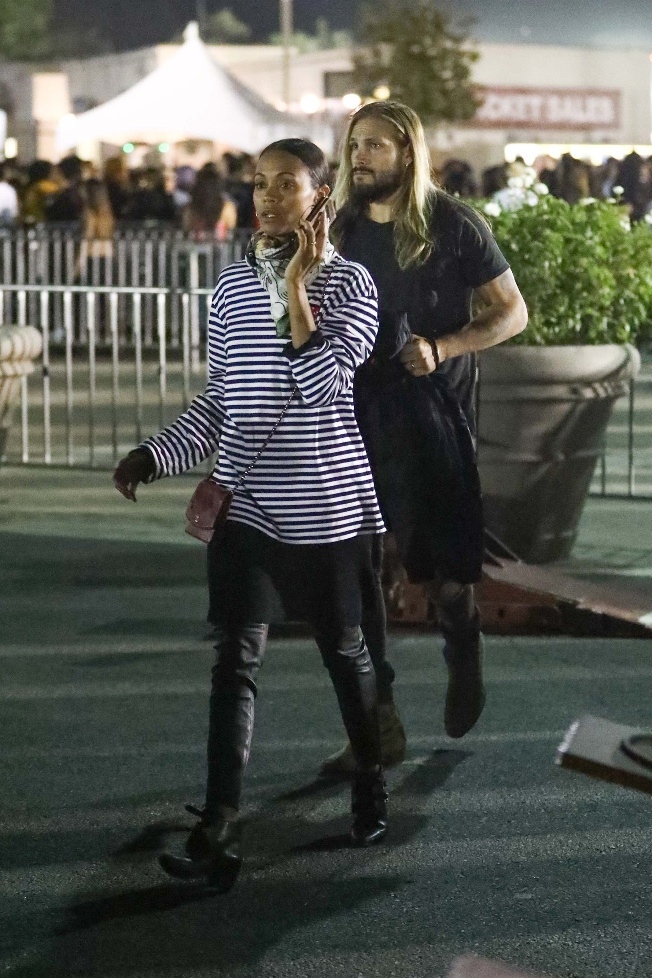 Zoe Saldana arrives at Jay Z and Beyonce’s concert