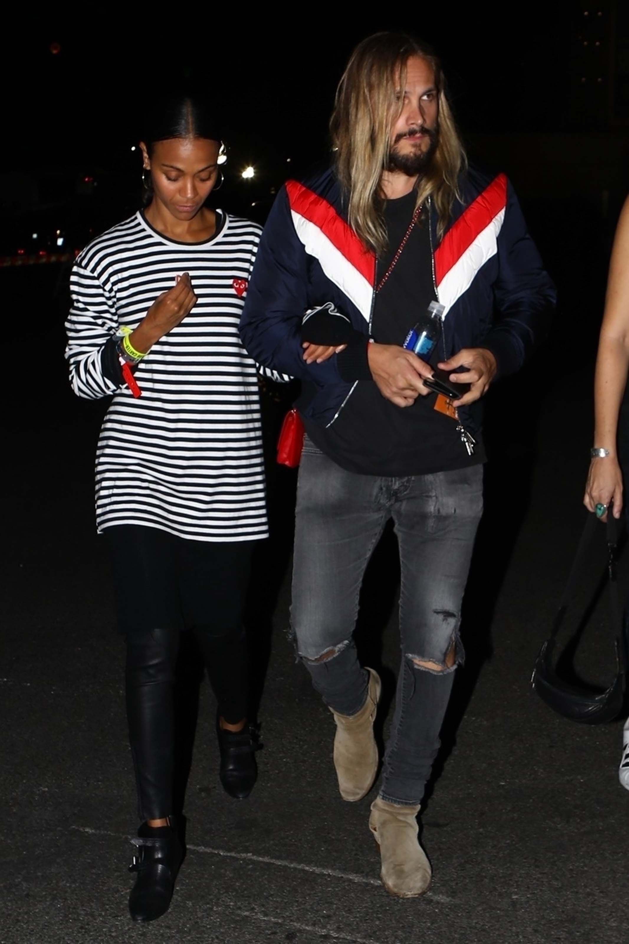 Zoe Saldana arrives at Jay Z and Beyonce’s concert