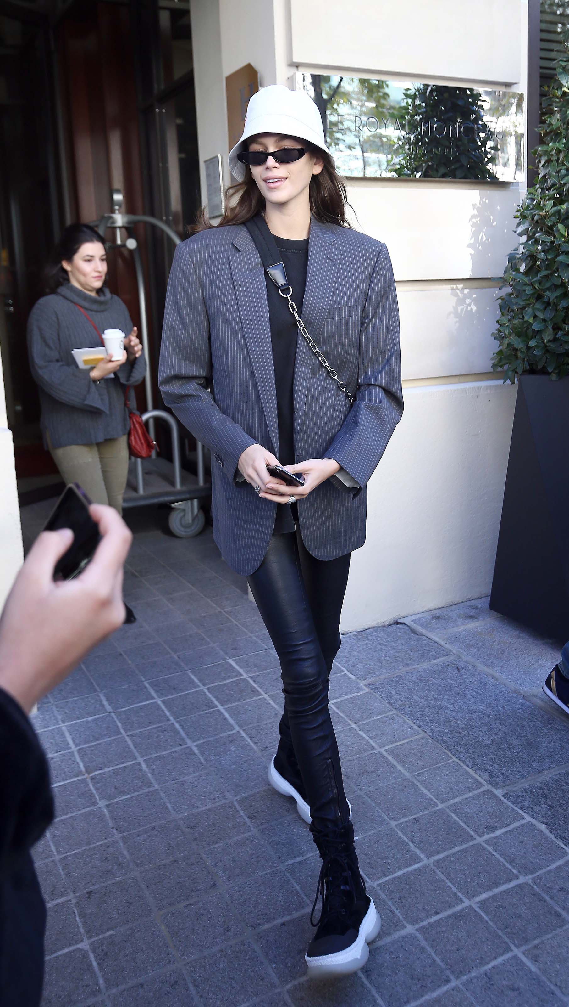 Kaia Gerber leaves her hotel in Paris