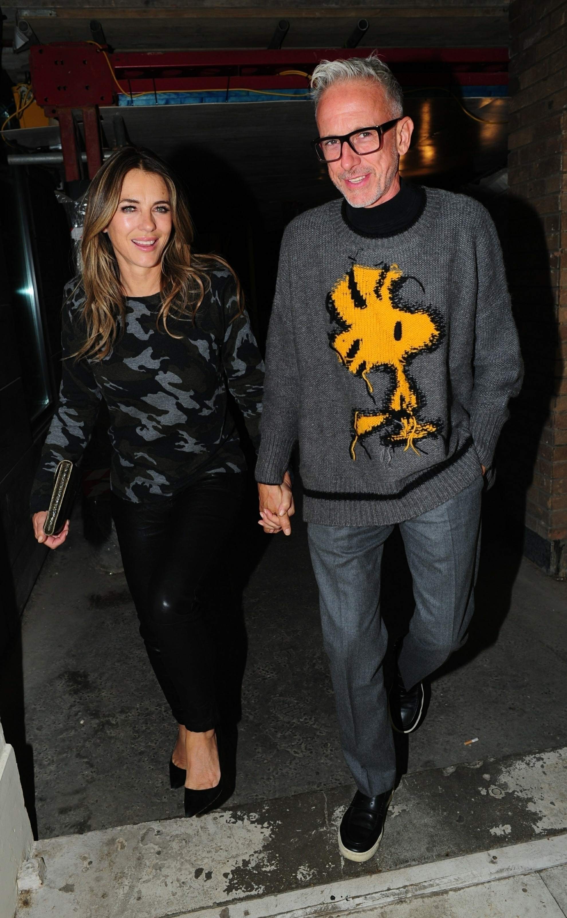 Elizabeth Hurley out for dinner