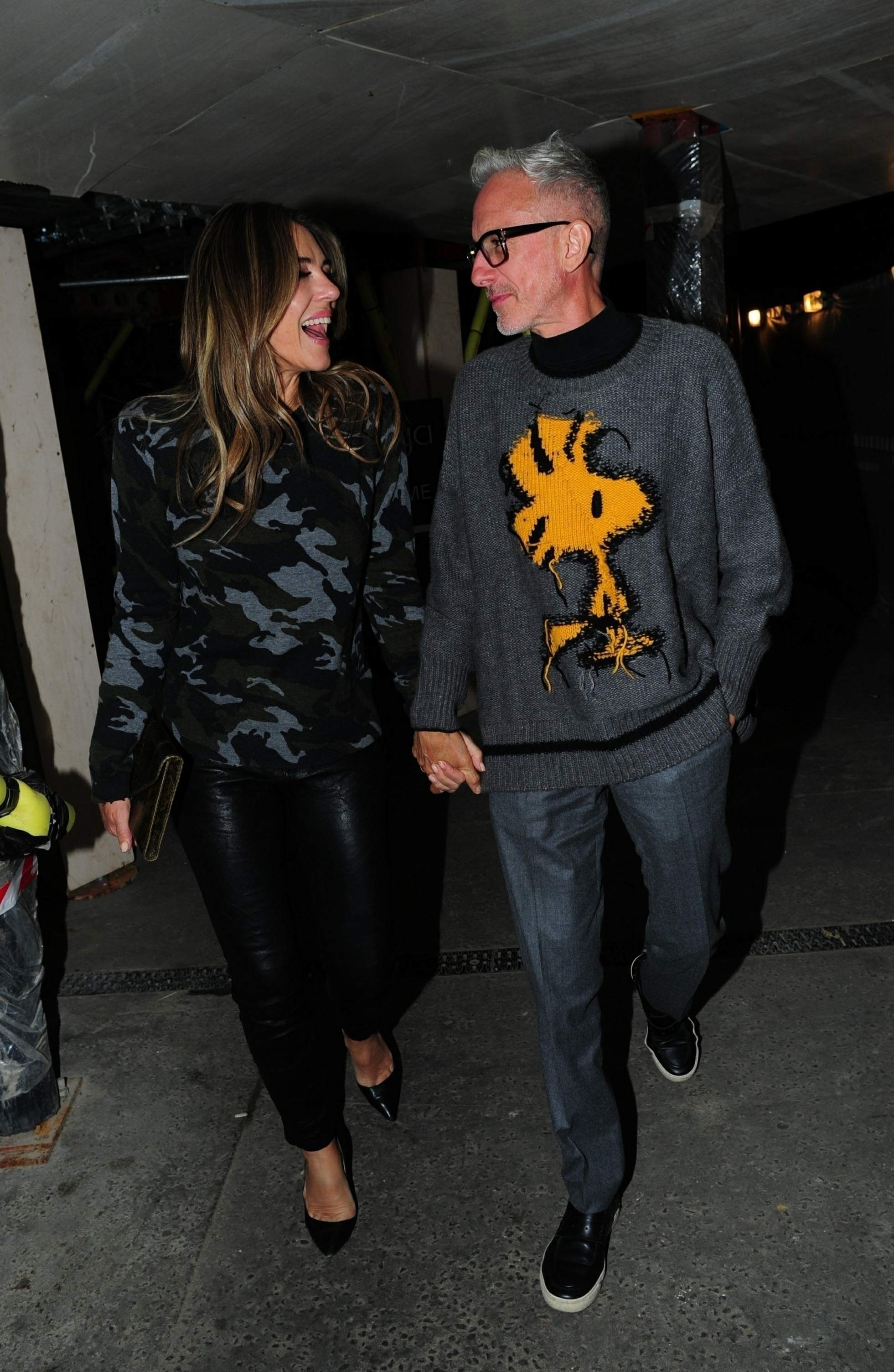 Elizabeth Hurley out for dinner