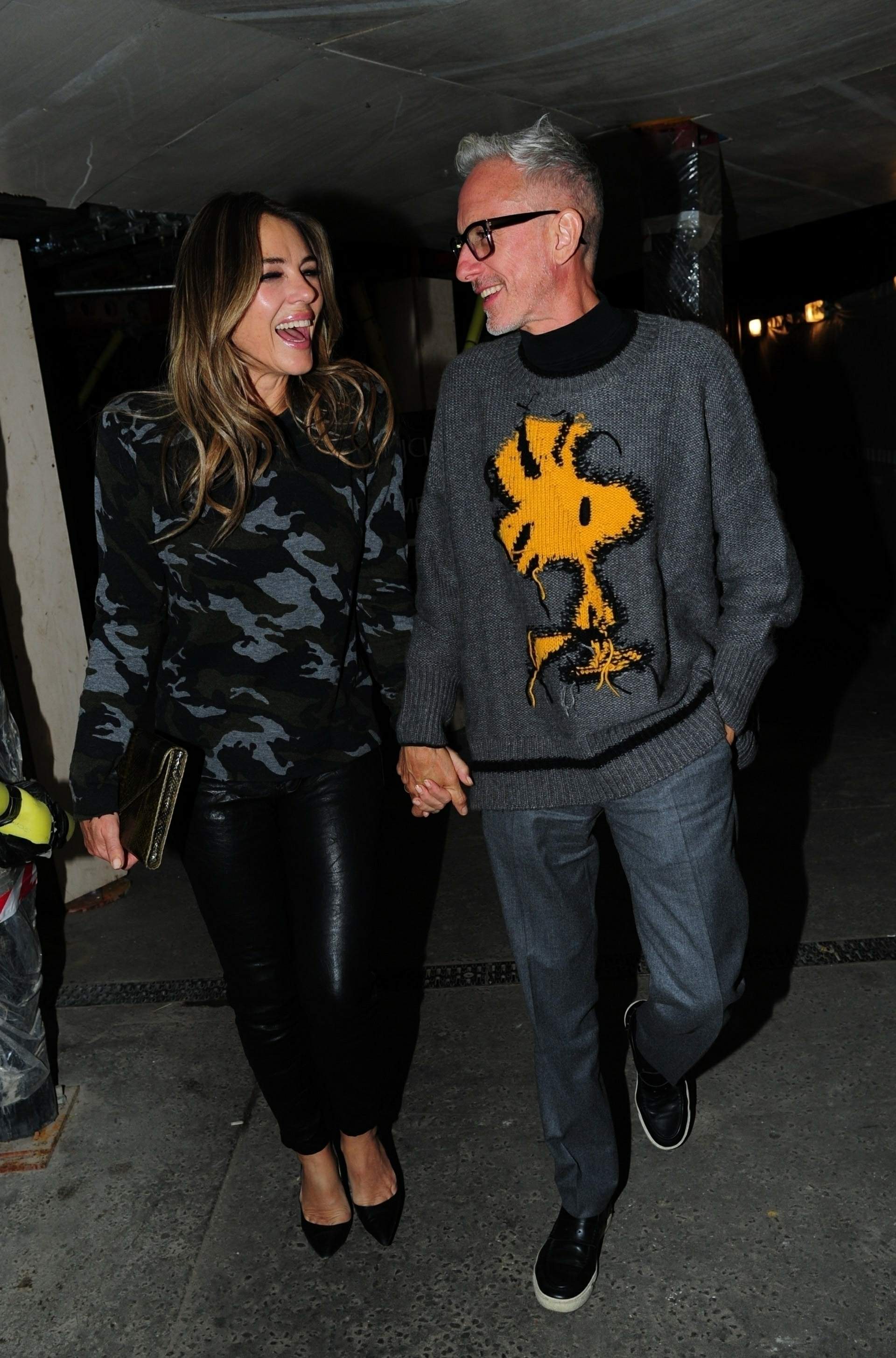 Elizabeth Hurley out for dinner