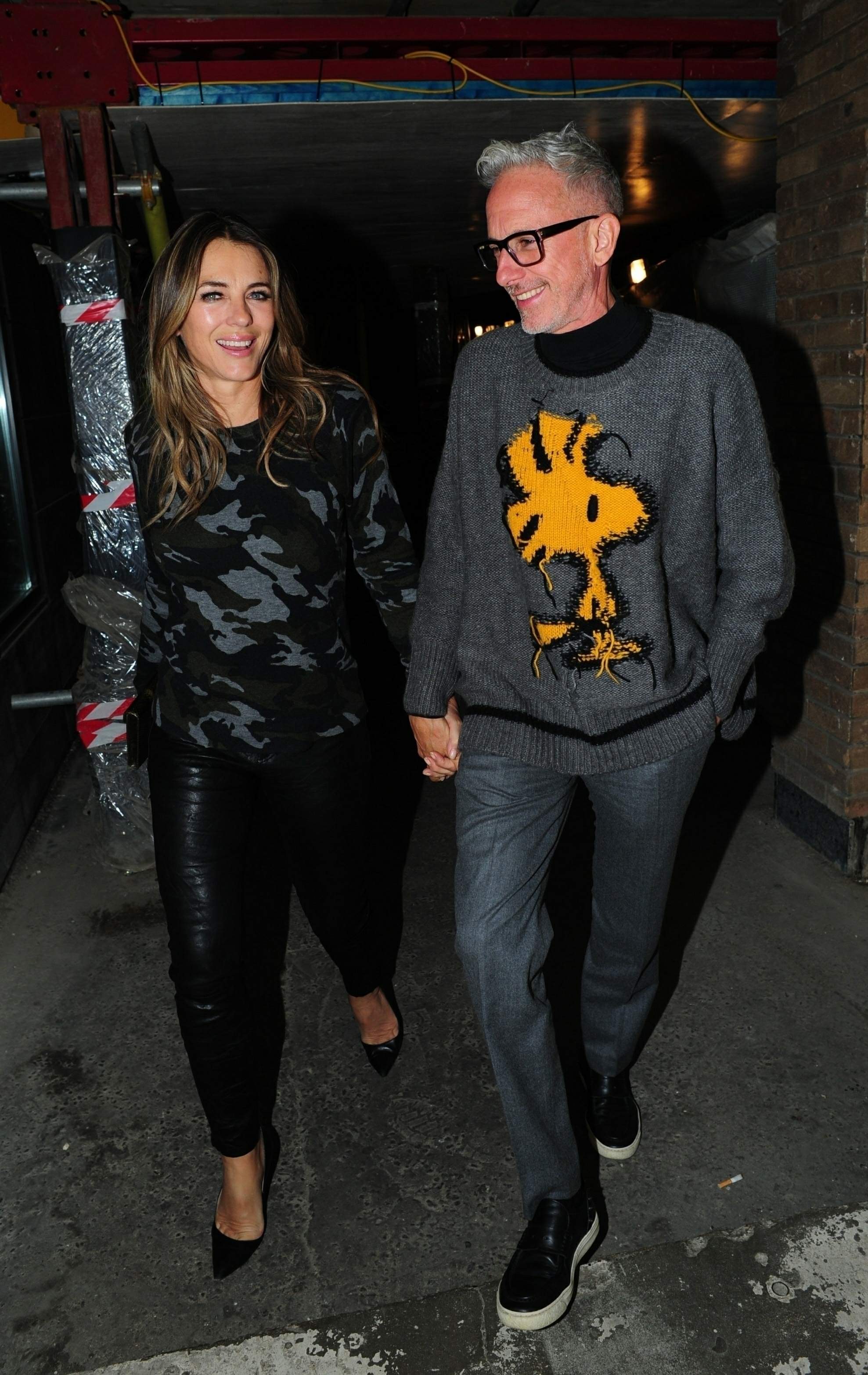 Elizabeth Hurley out for dinner