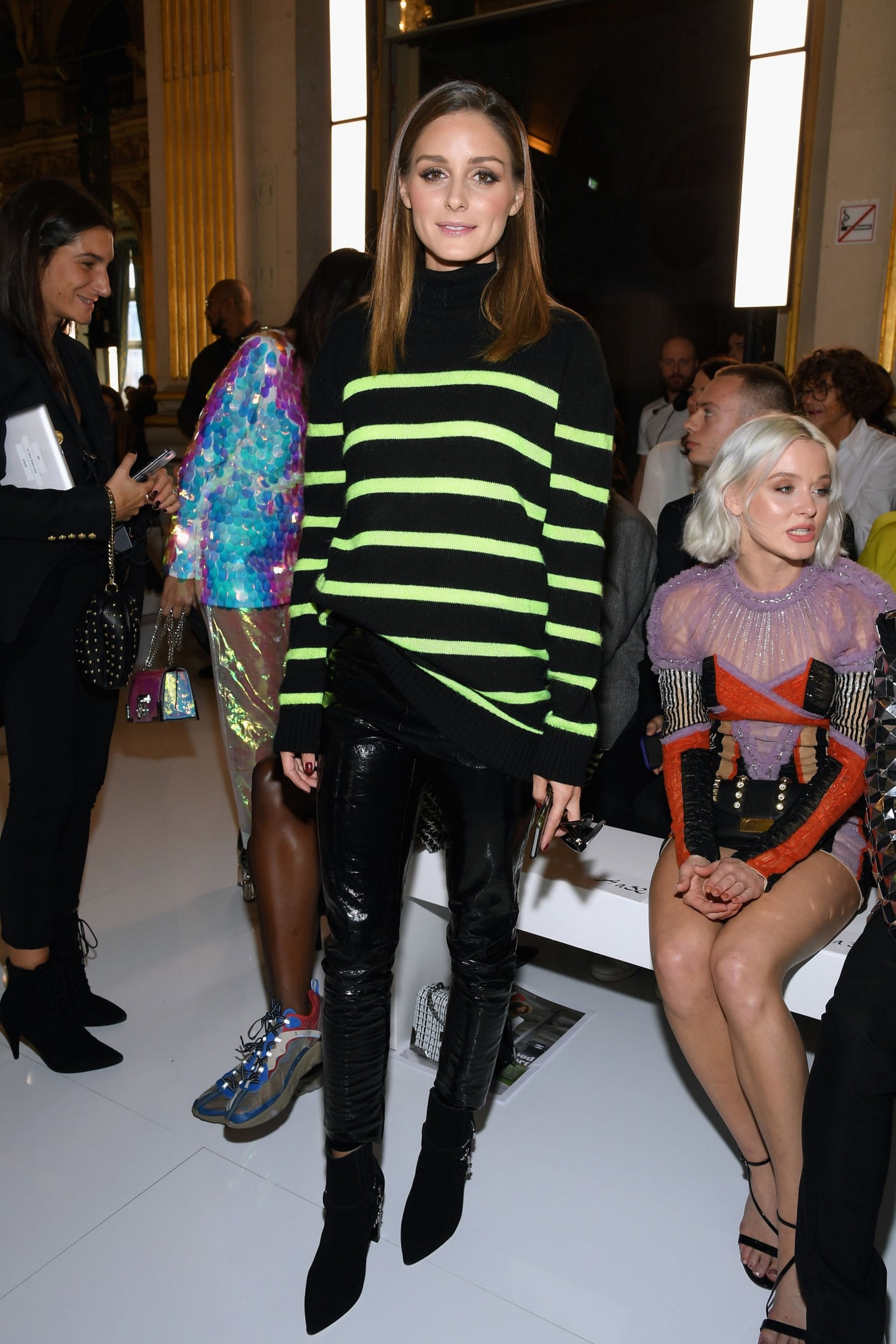 Olivia Palermo attends the Balmain show