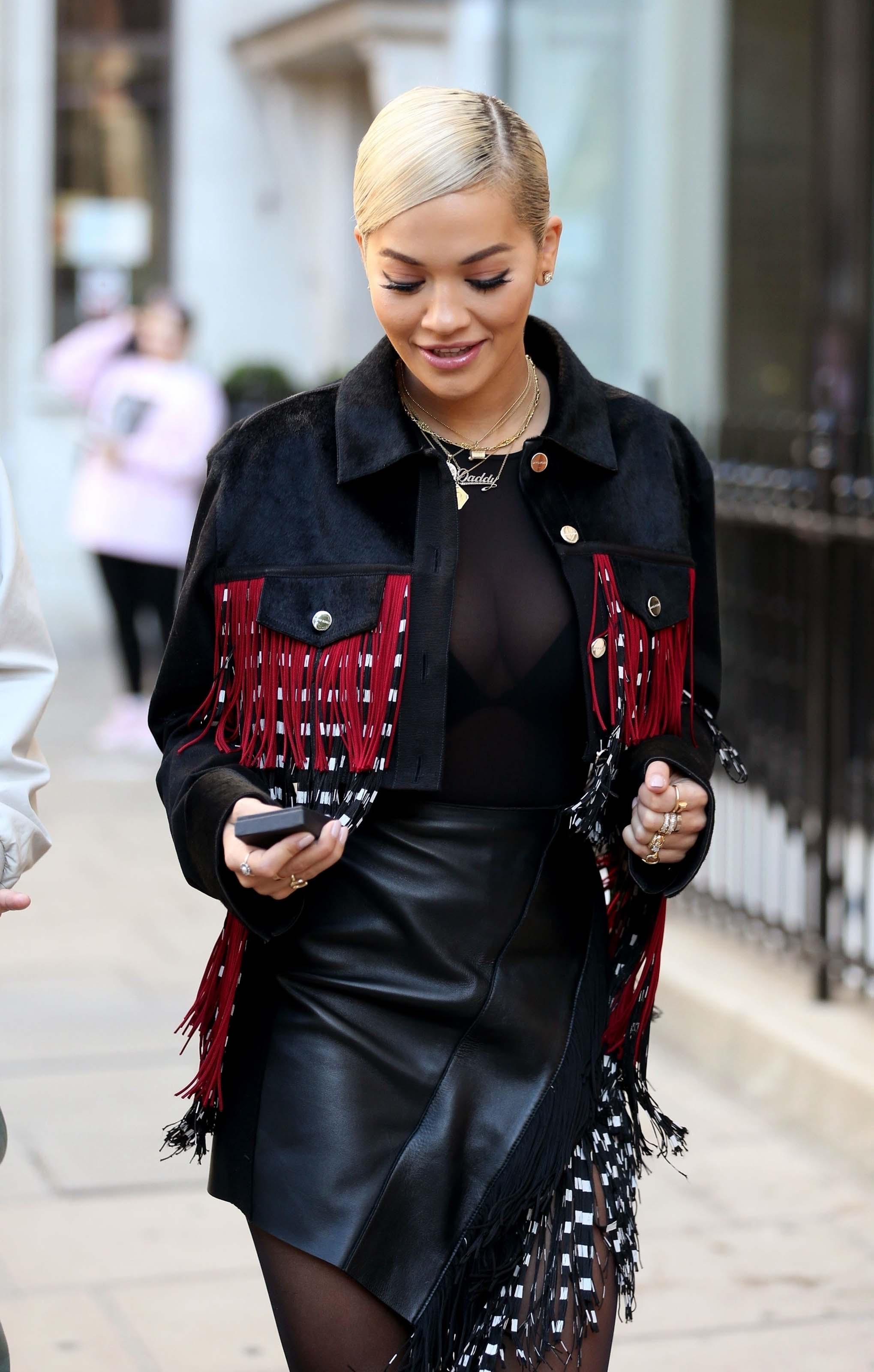 Rita Ora at a radio promo in London