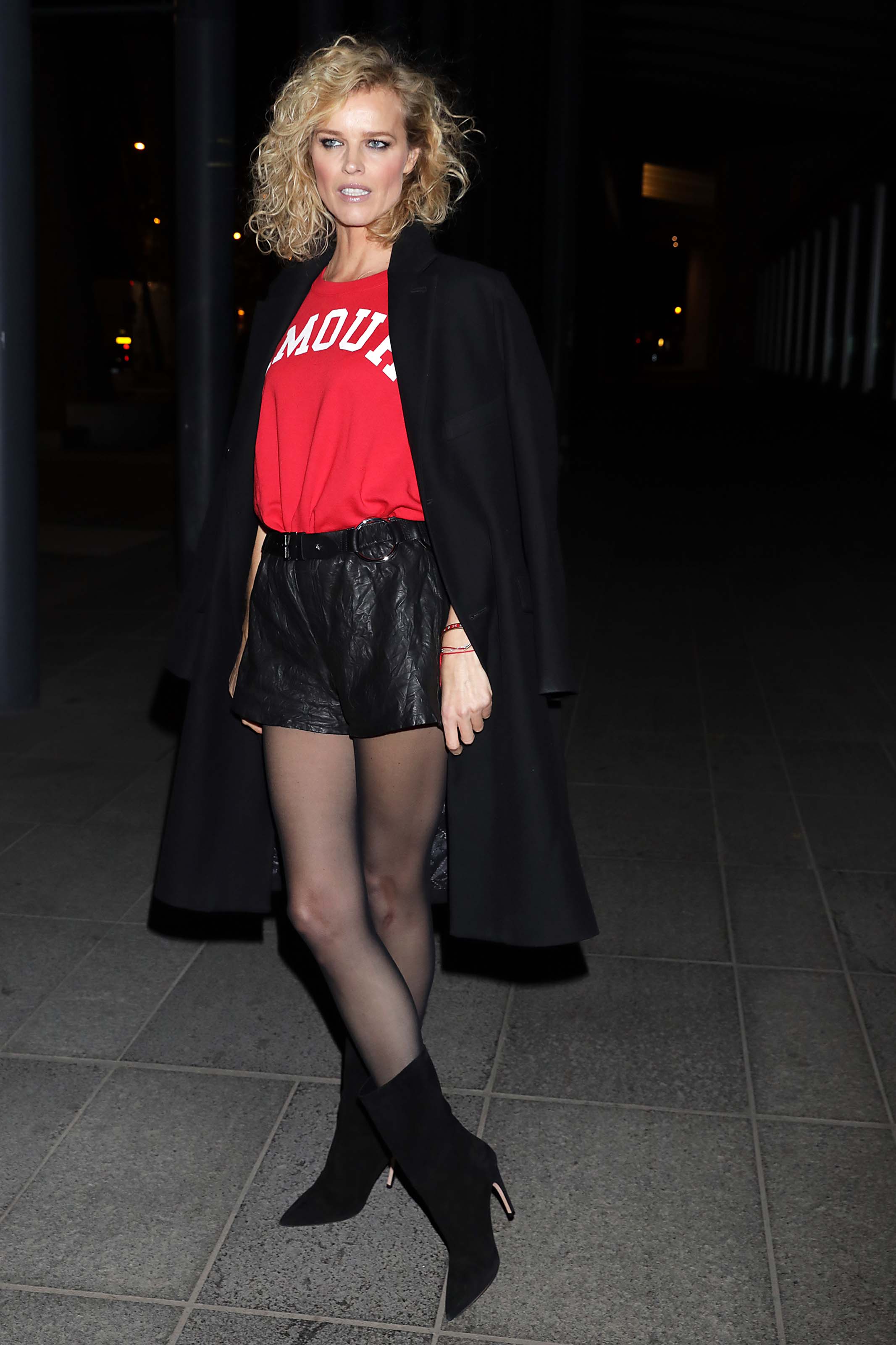 Eva Herzigova leaving The Zadig & Voltaire Show