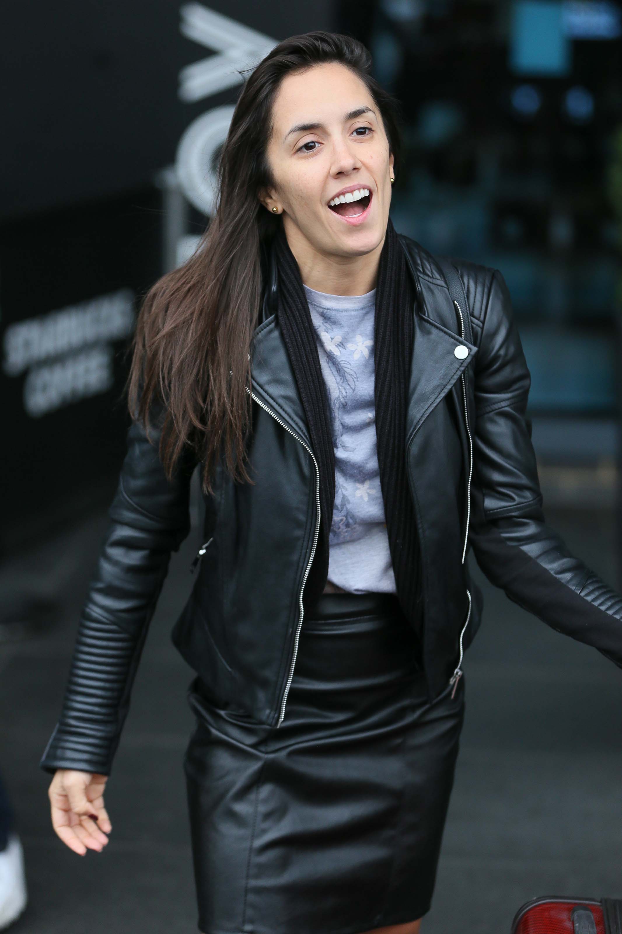 Janette Manrara leaving her hotel for the Movie Week