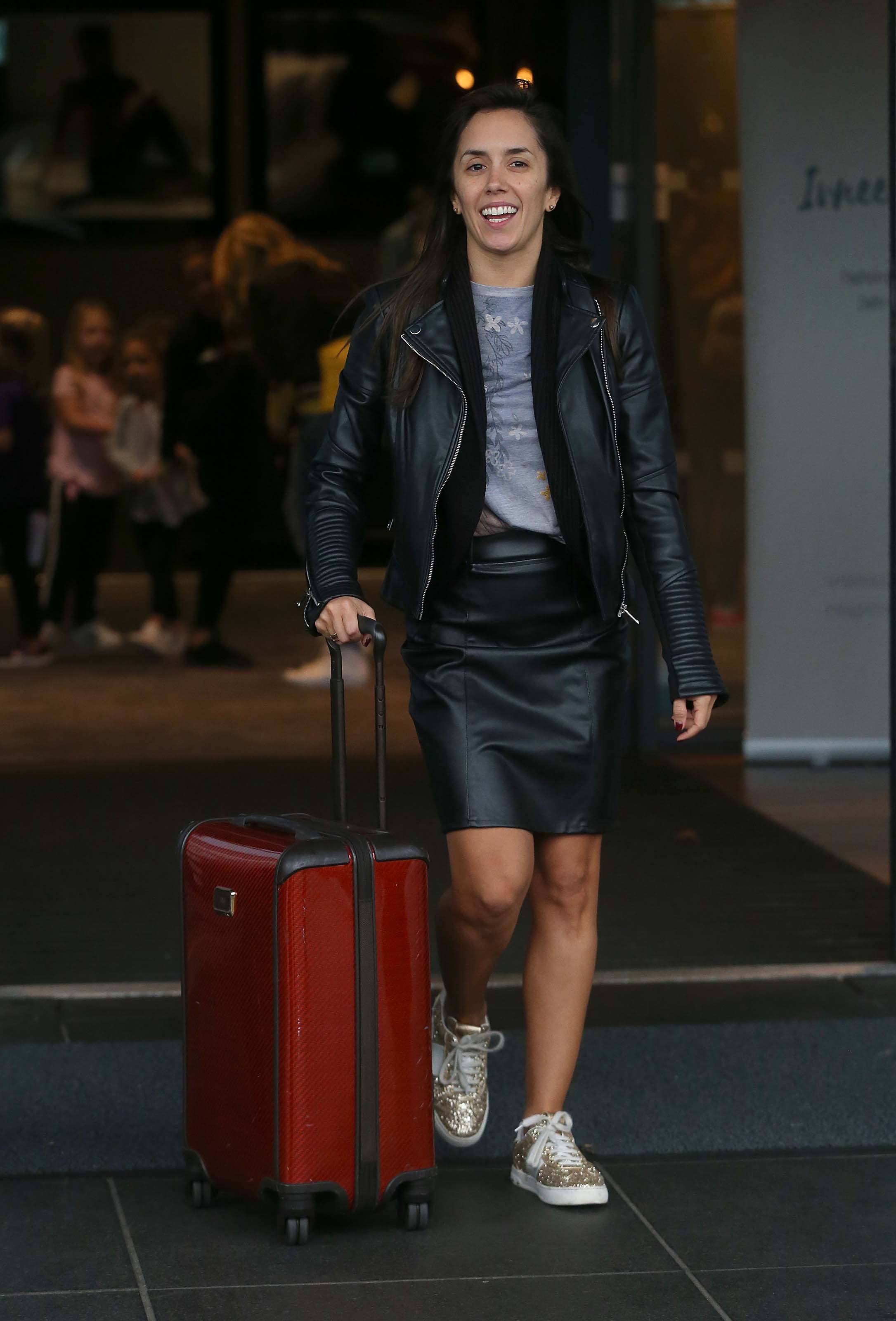 Janette Manrara leaving her hotel for the Movie Week