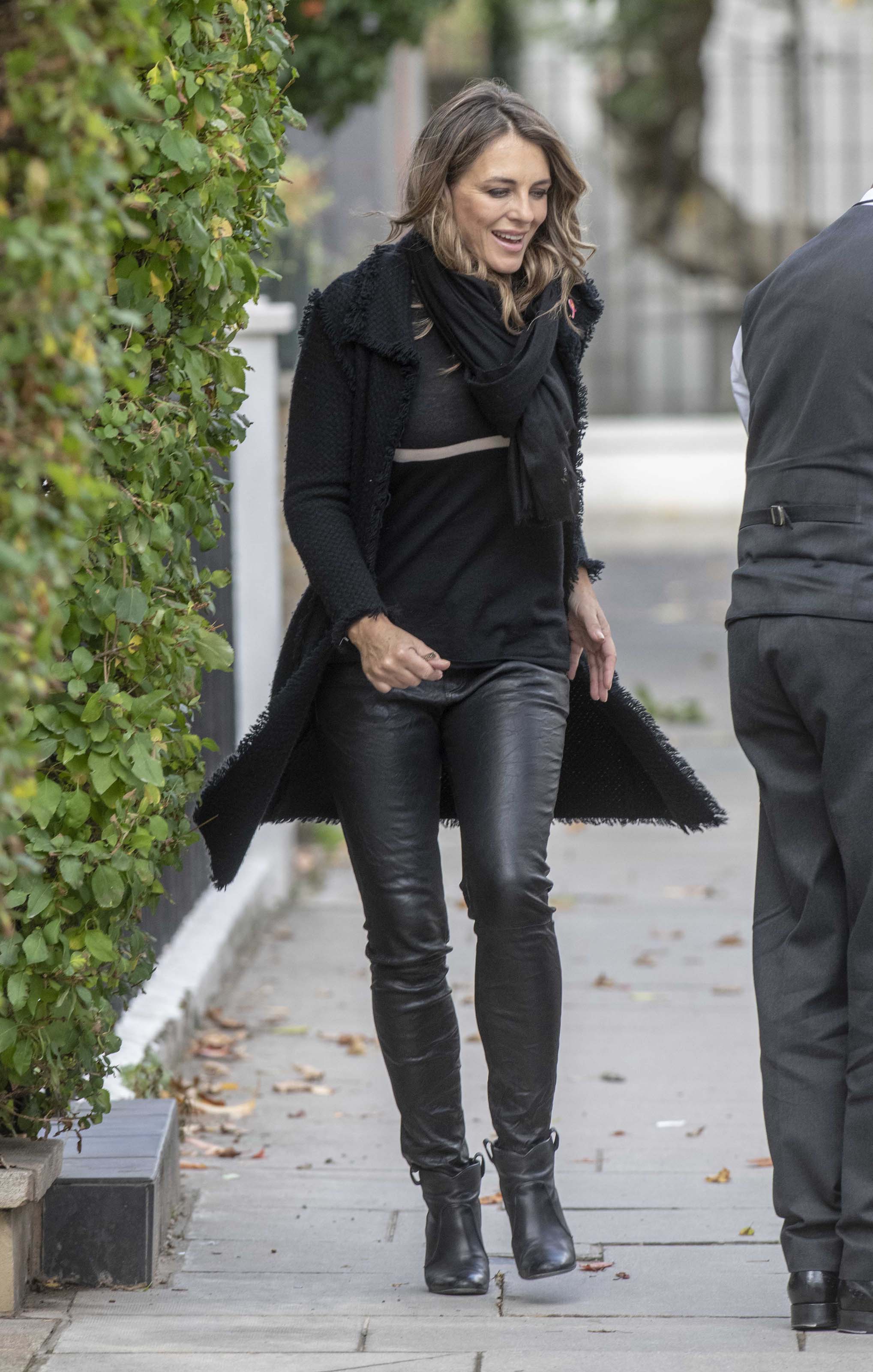 Elizabeth Hurley leaving her London Home