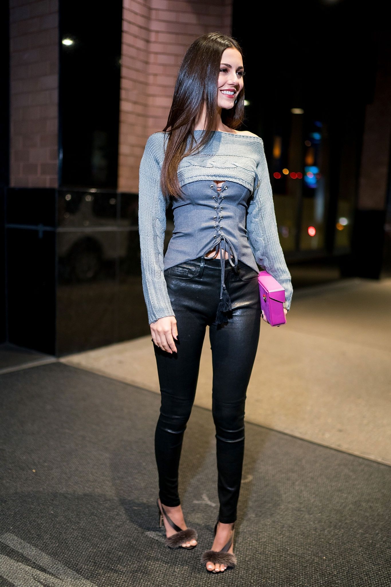 Victoria Justice leaving Her New York Hotel