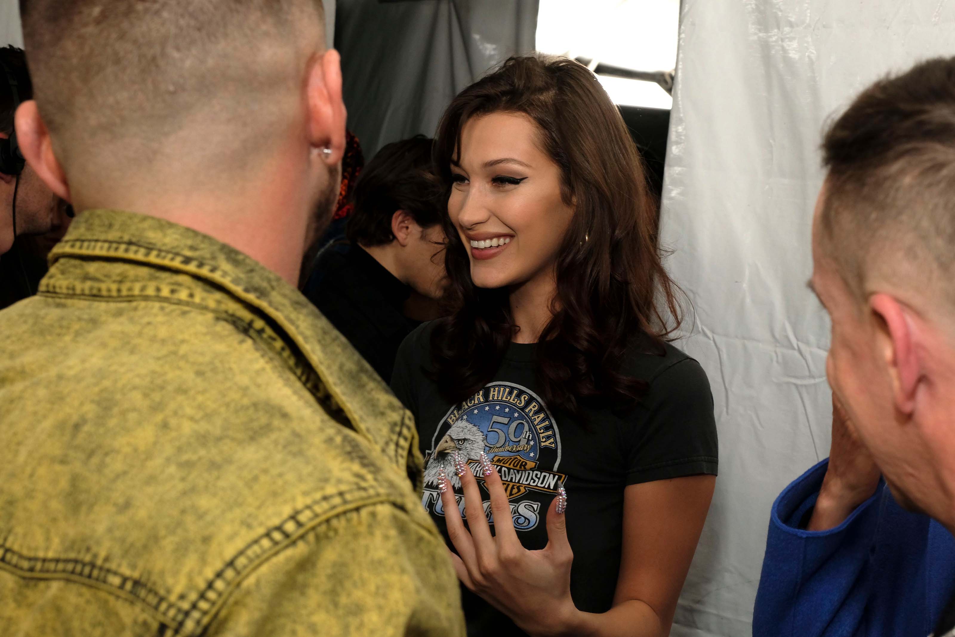 Bella Hadid attends Moschino X H&M Fashion Show