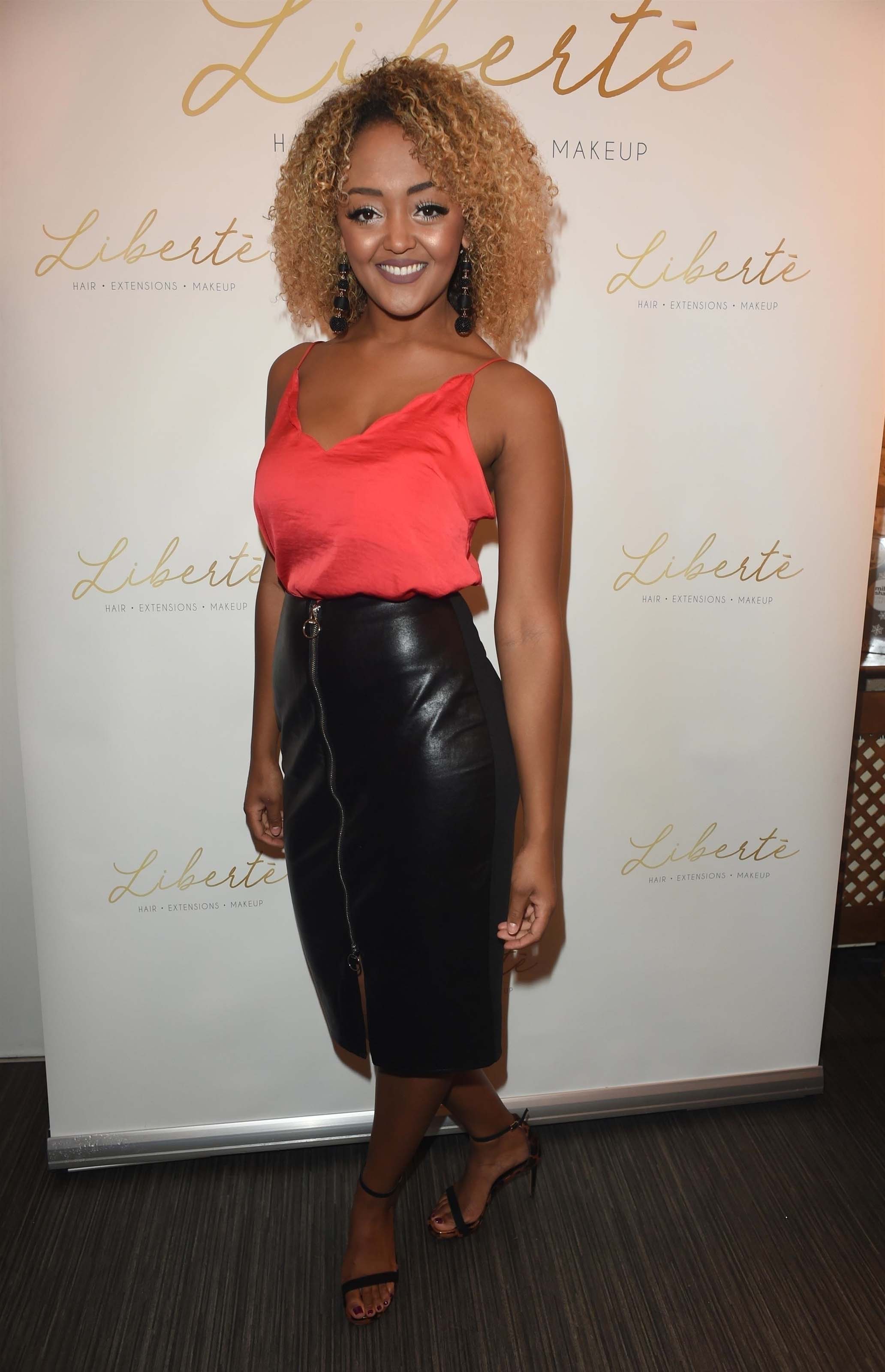 Alexandra Mardell attends the opening of a Hair and Beauty Salon