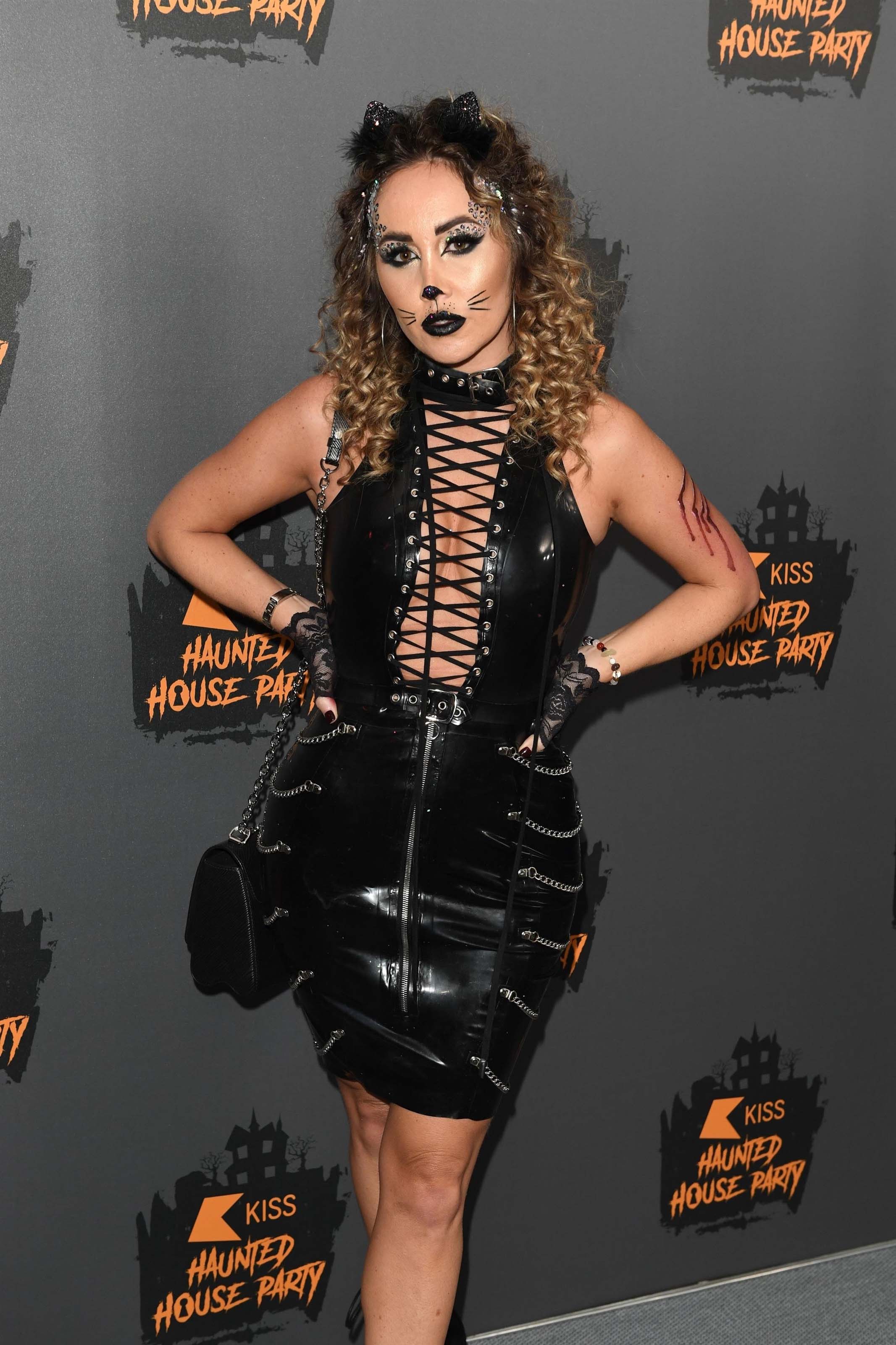 Chloe Goodman & Lauryn Goodman attend KISS Haunted House Party