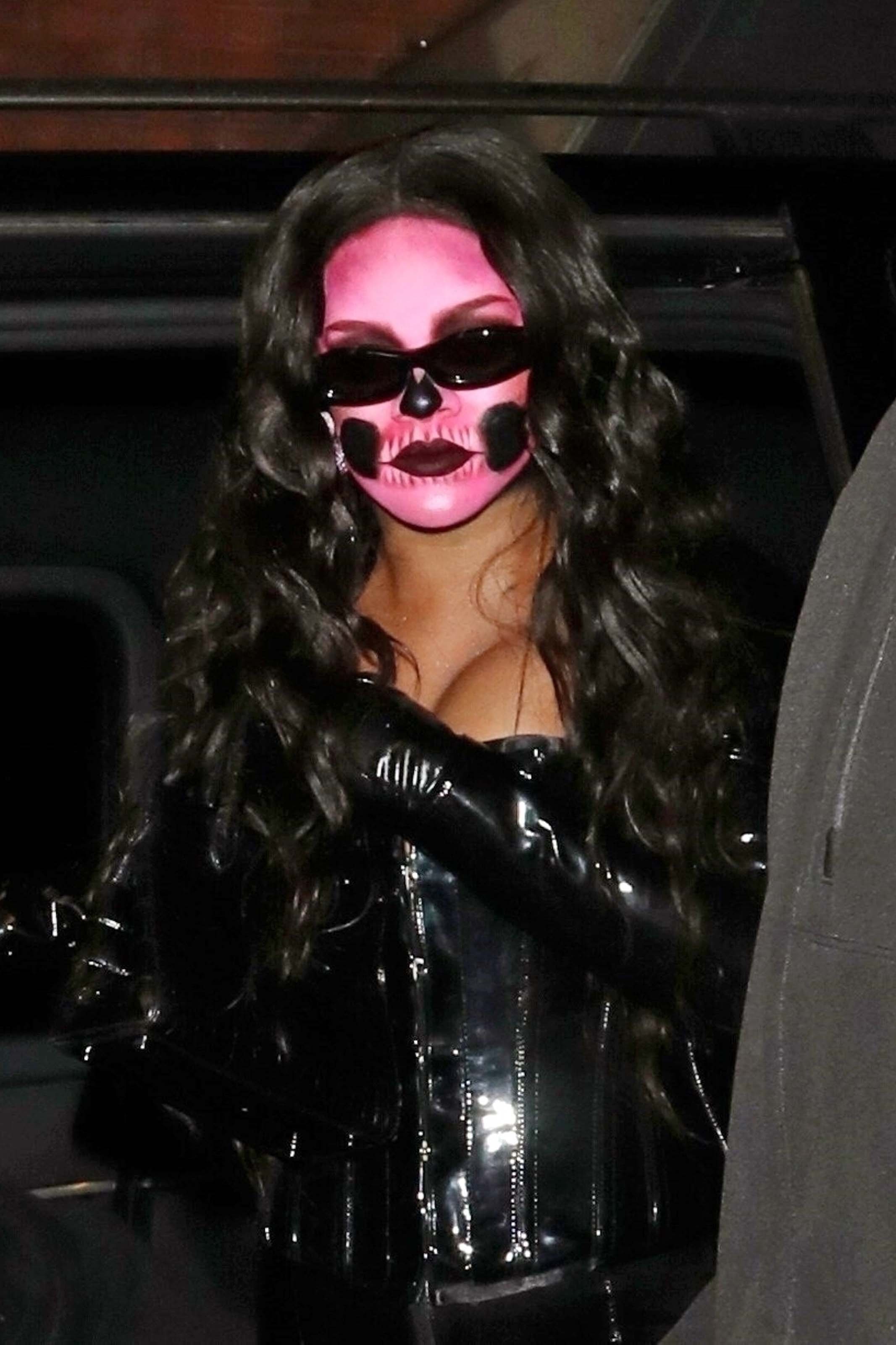 Rihanna attends a Halloween party