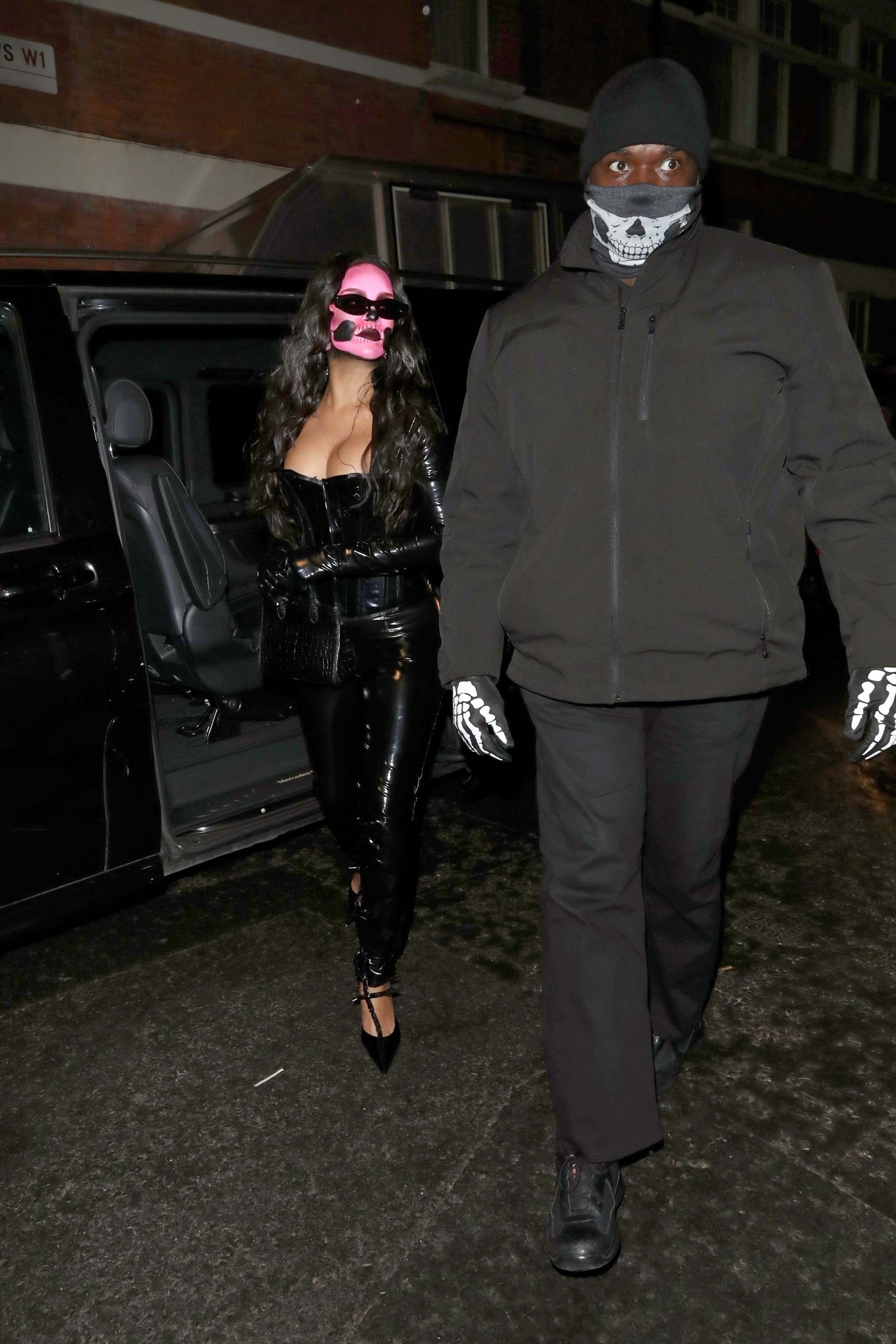 Rihanna attends a Halloween party