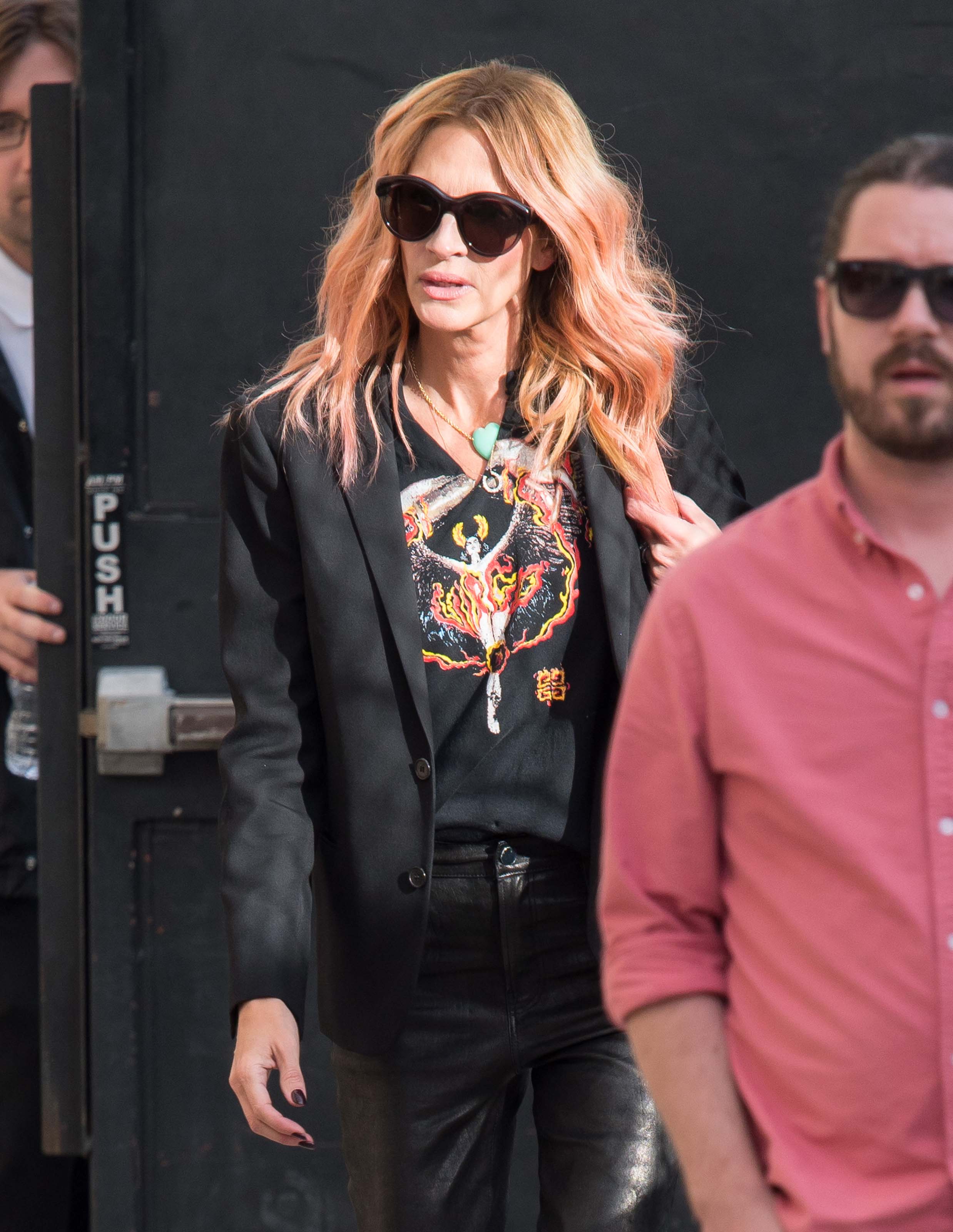 Julia Roberts is seen at Jimmy Kimmel Live