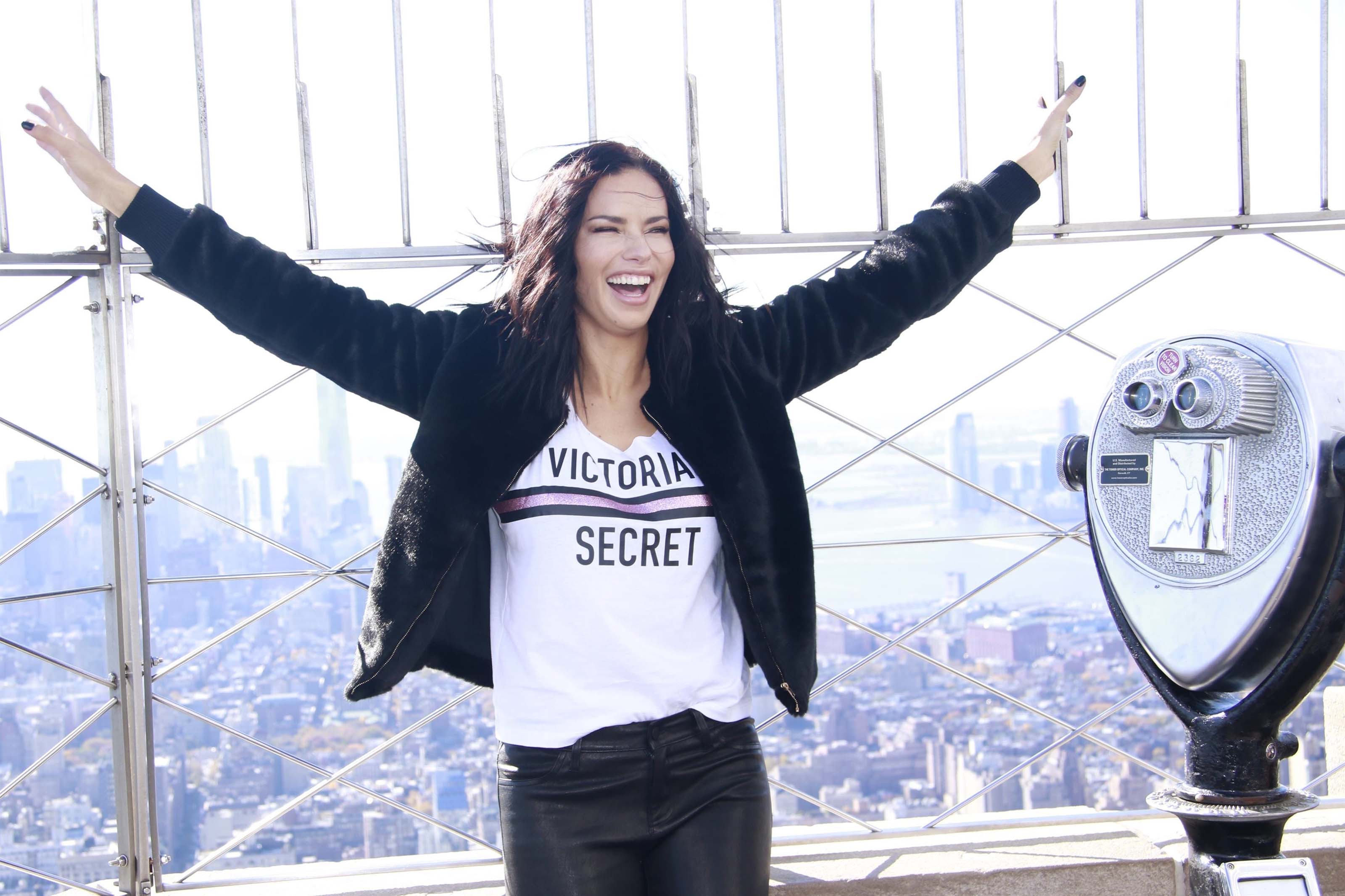 Adriana Lima lighting the Empire State Building