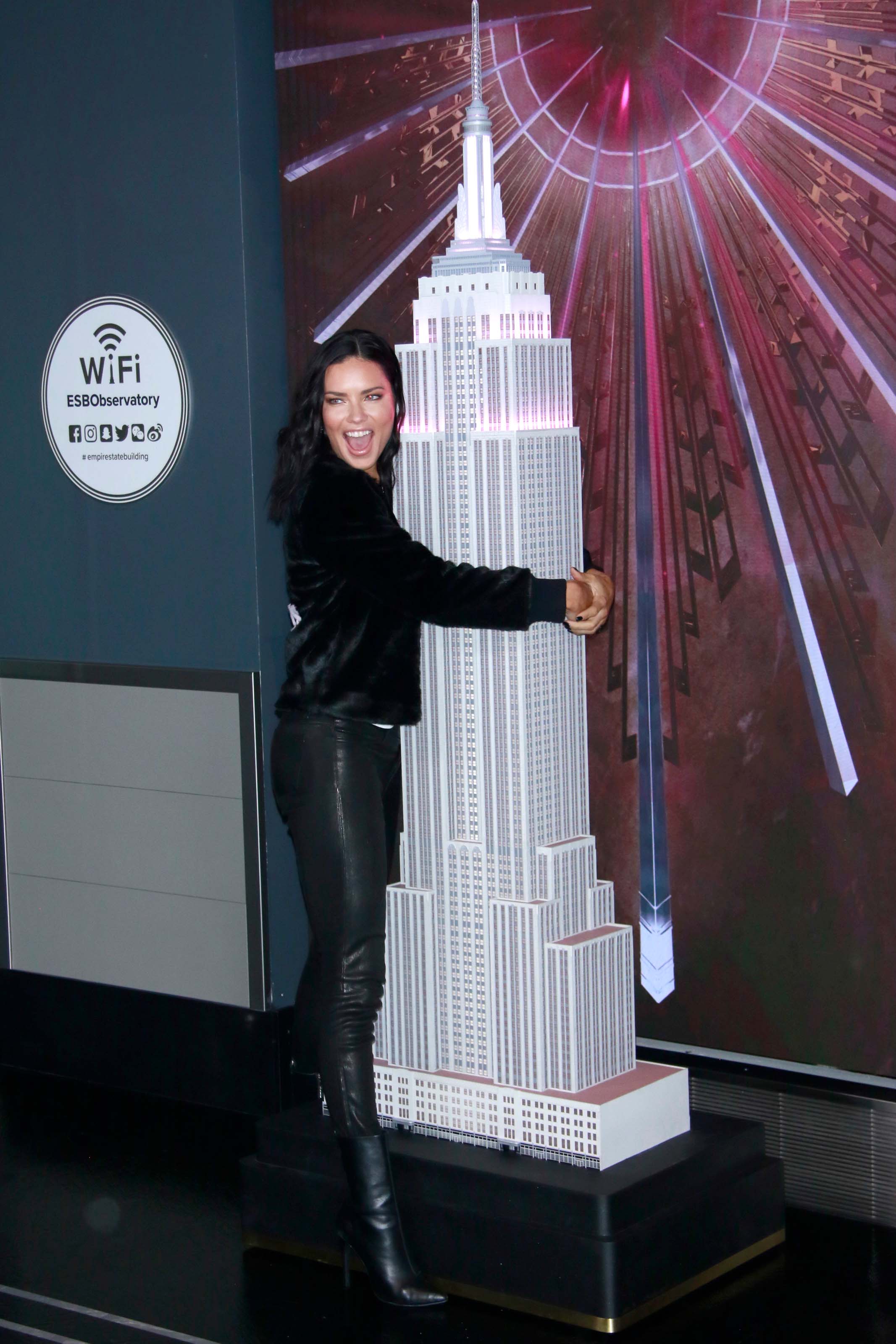 Adriana Lima lighting the Empire State Building