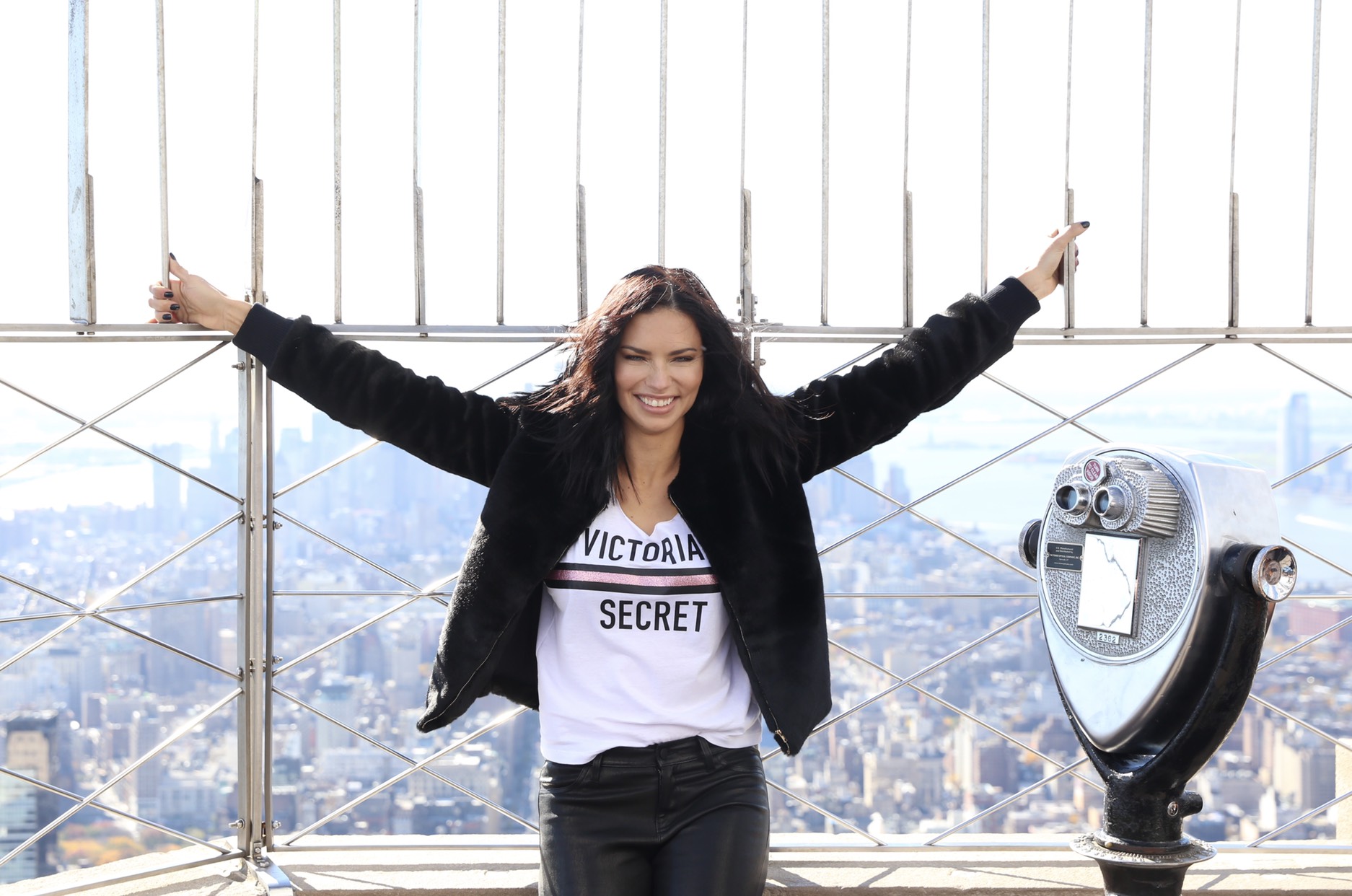 Adriana Lima lighting the Empire State Building