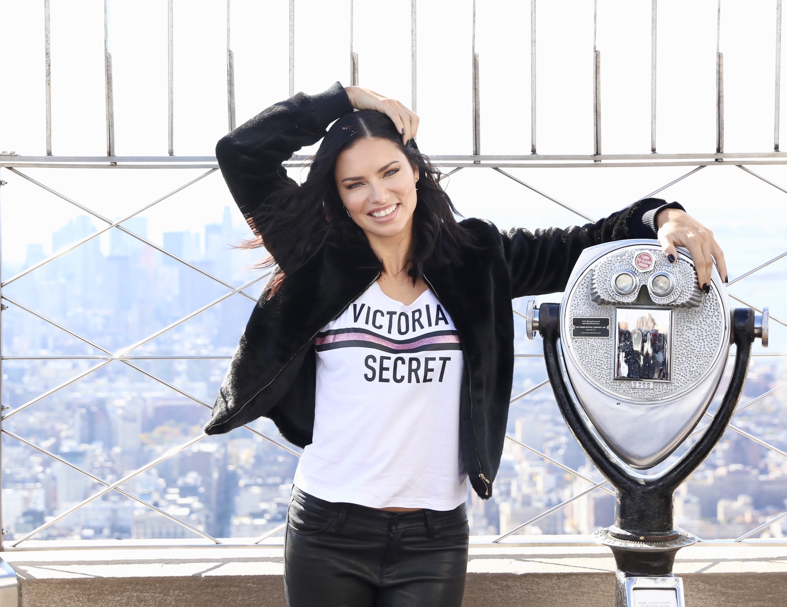 Adriana Lima lighting the Empire State Building