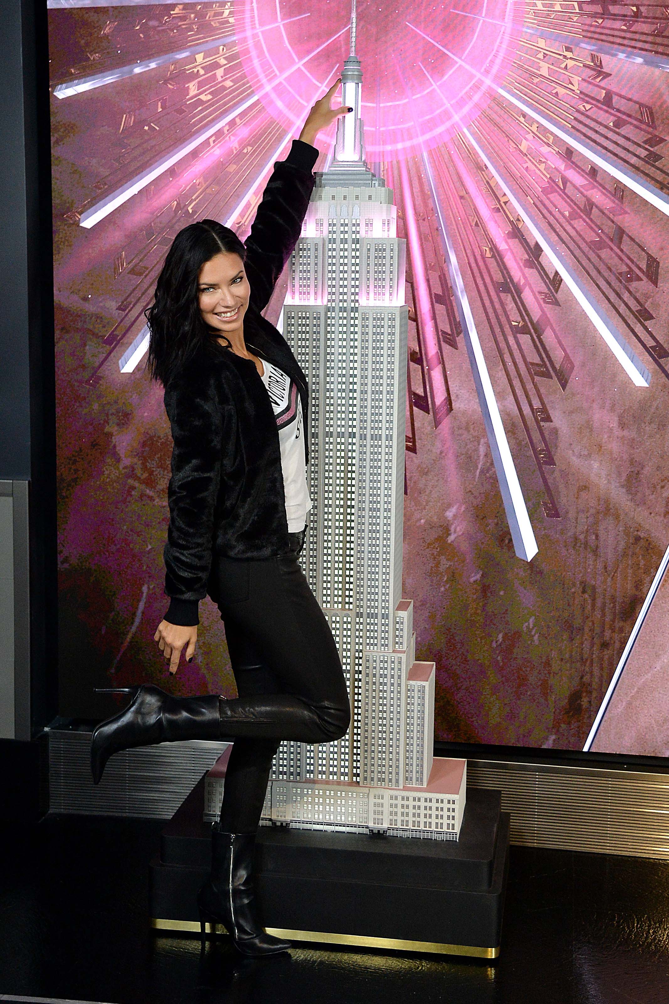 Adriana Lima lighting the Empire State Building