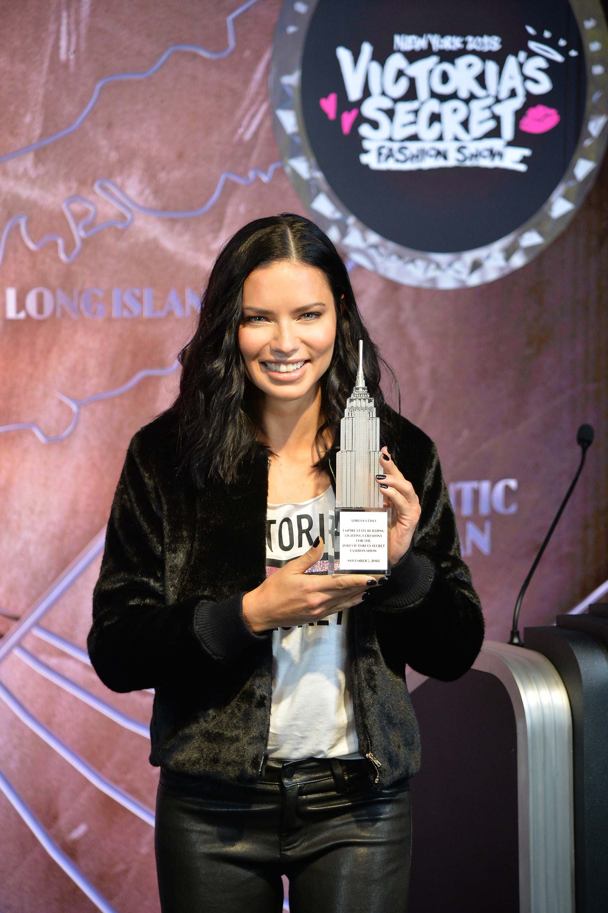 Adriana Lima lighting the Empire State Building