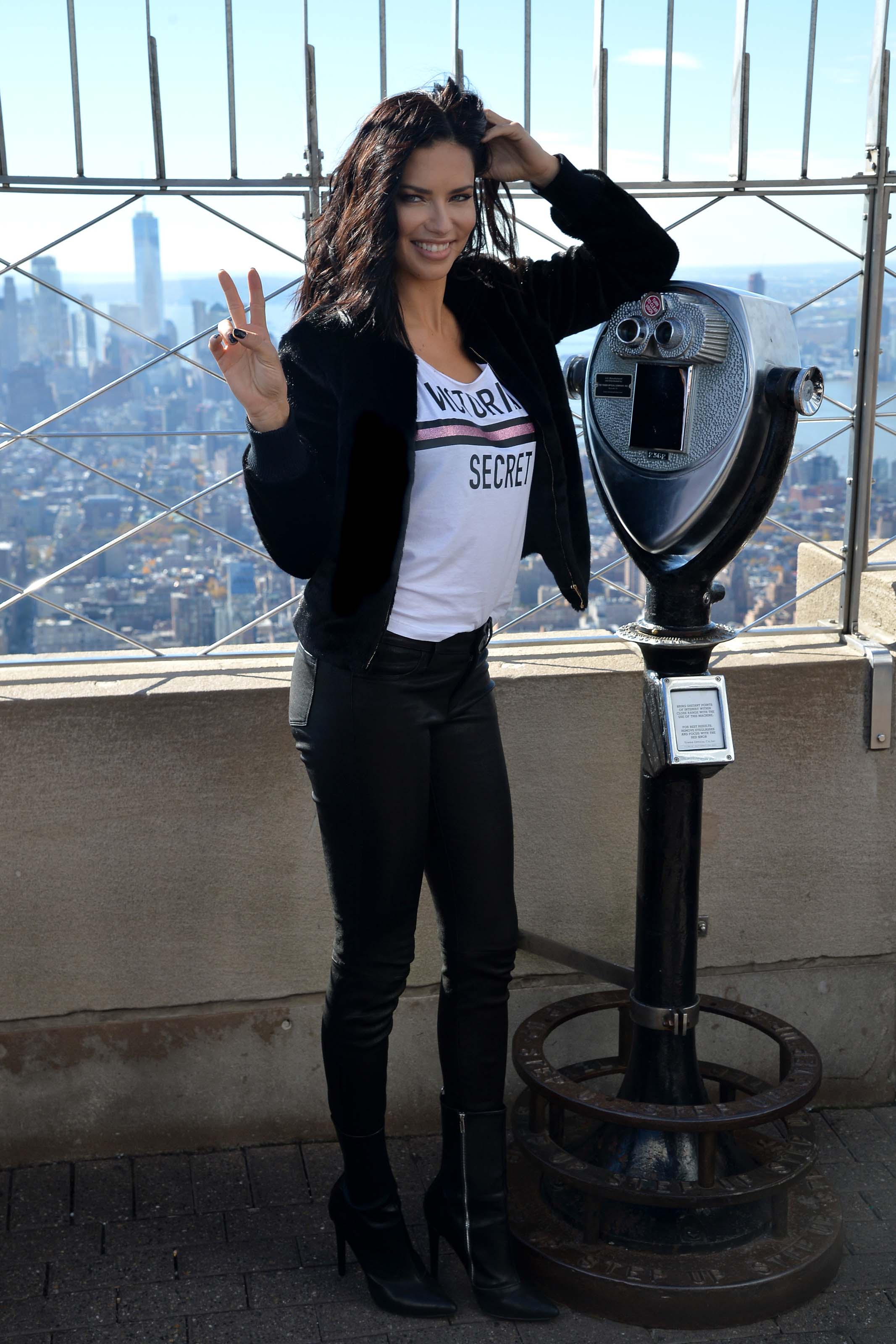 Adriana Lima lighting the Empire State Building