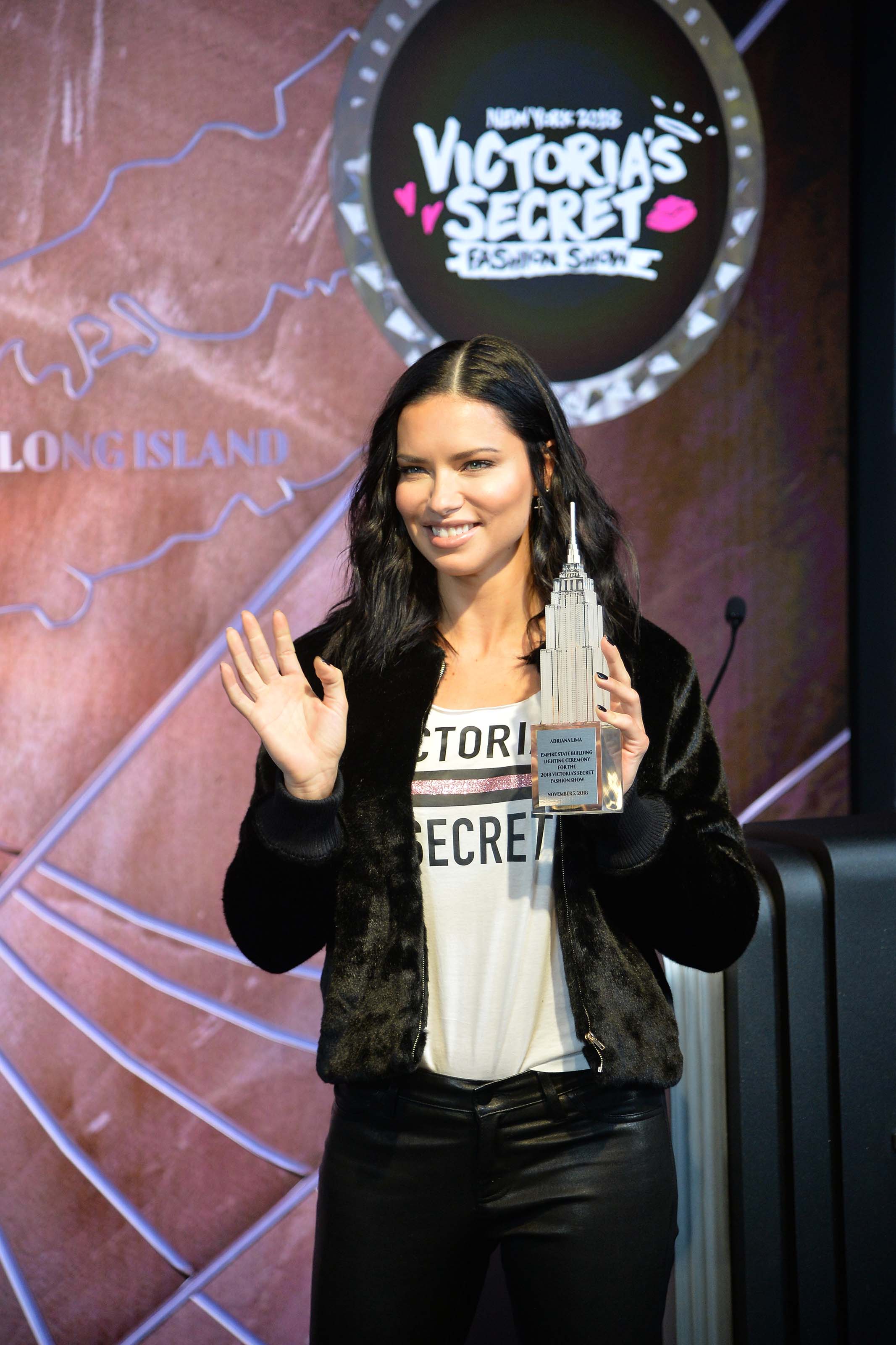 Adriana Lima lighting the Empire State Building