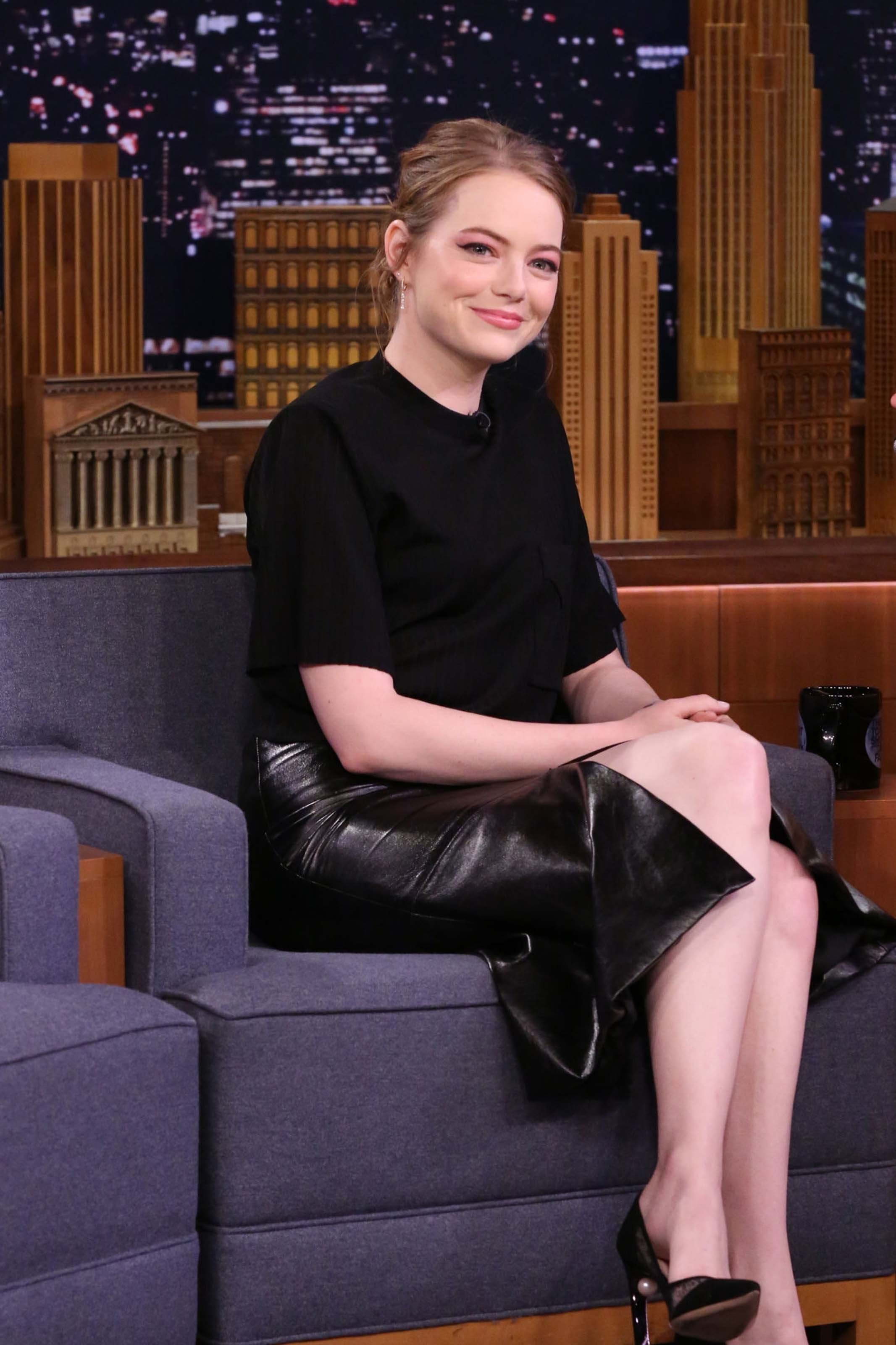 Emma Stone attends The Tonight Show