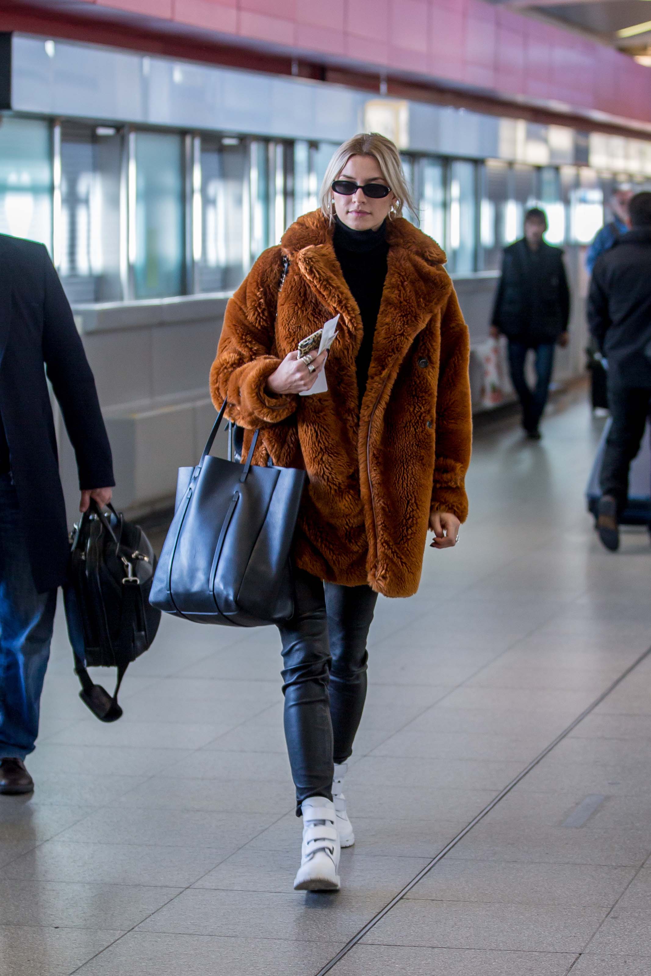 Lena Gercke seen at Tegel Airport