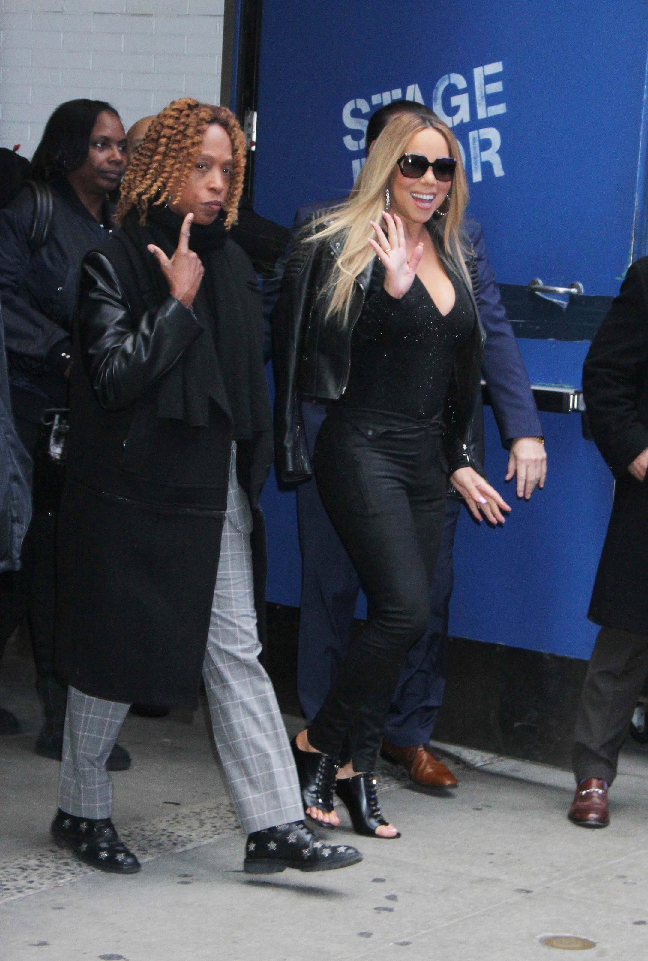 Mariah Carey leaves the Good Morning America show after promoting her new ablum