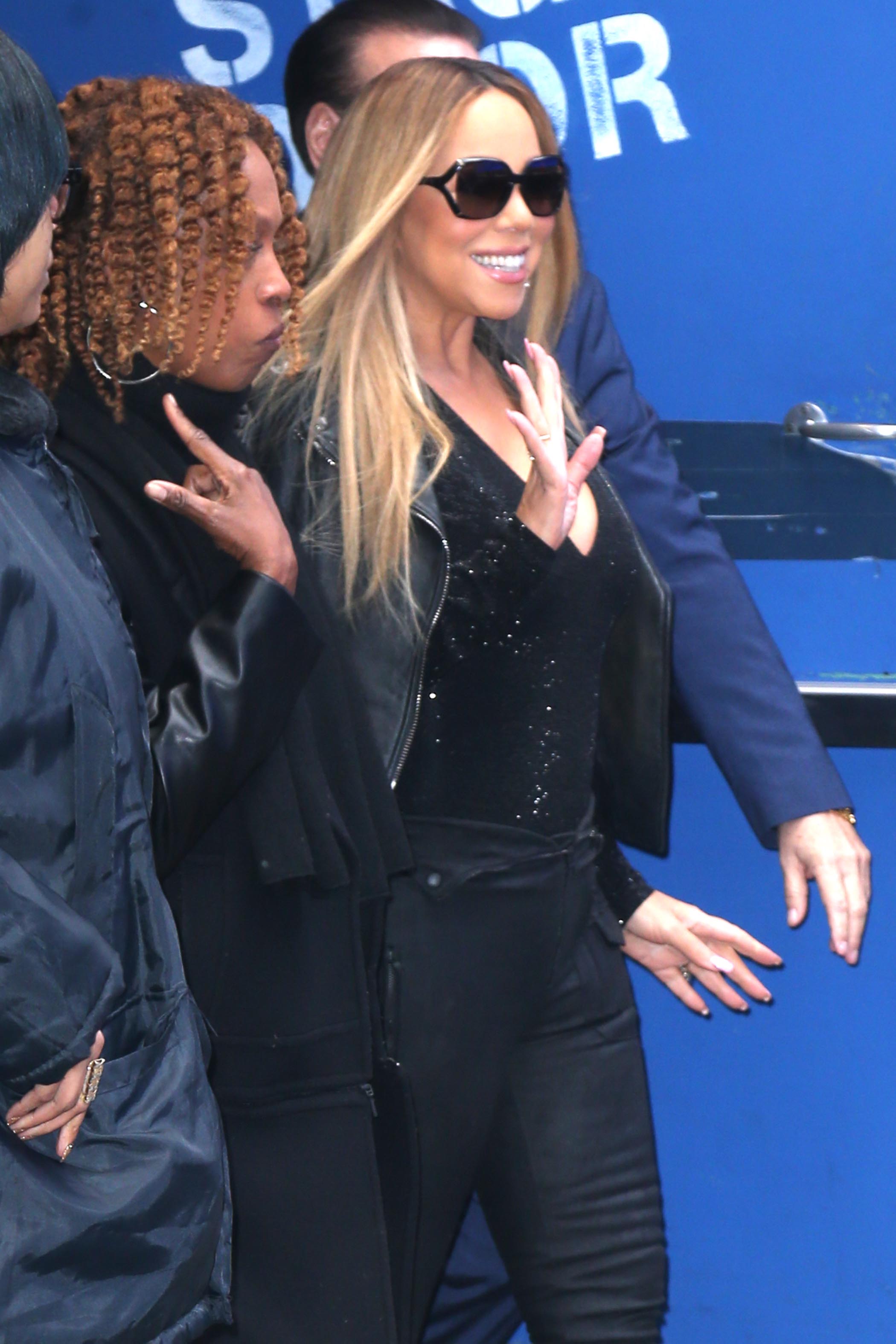 Mariah Carey leaves the Good Morning America show after promoting her new ablum