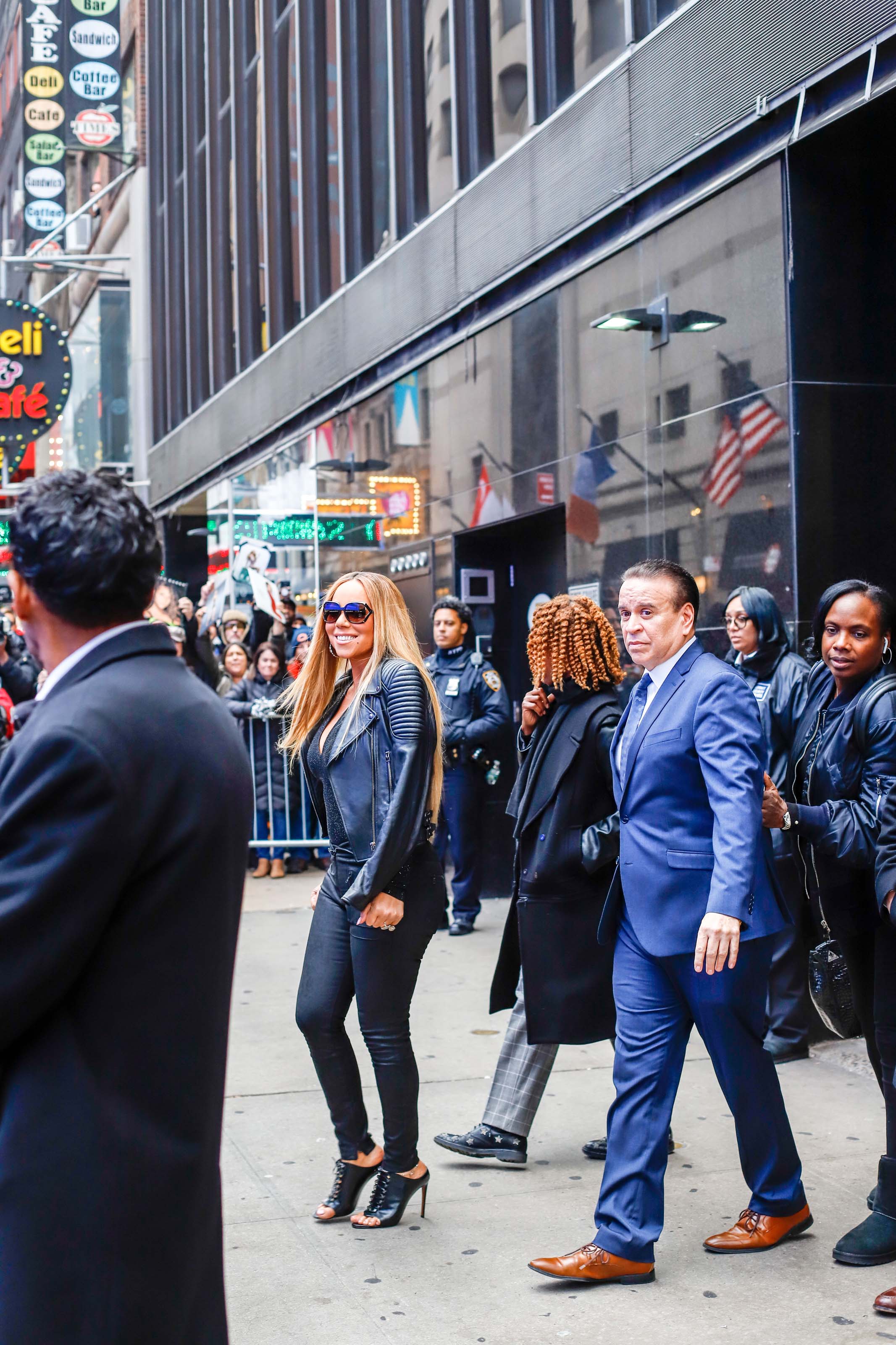 Mariah Carey leaves the Good Morning America show after promoting her new ablum