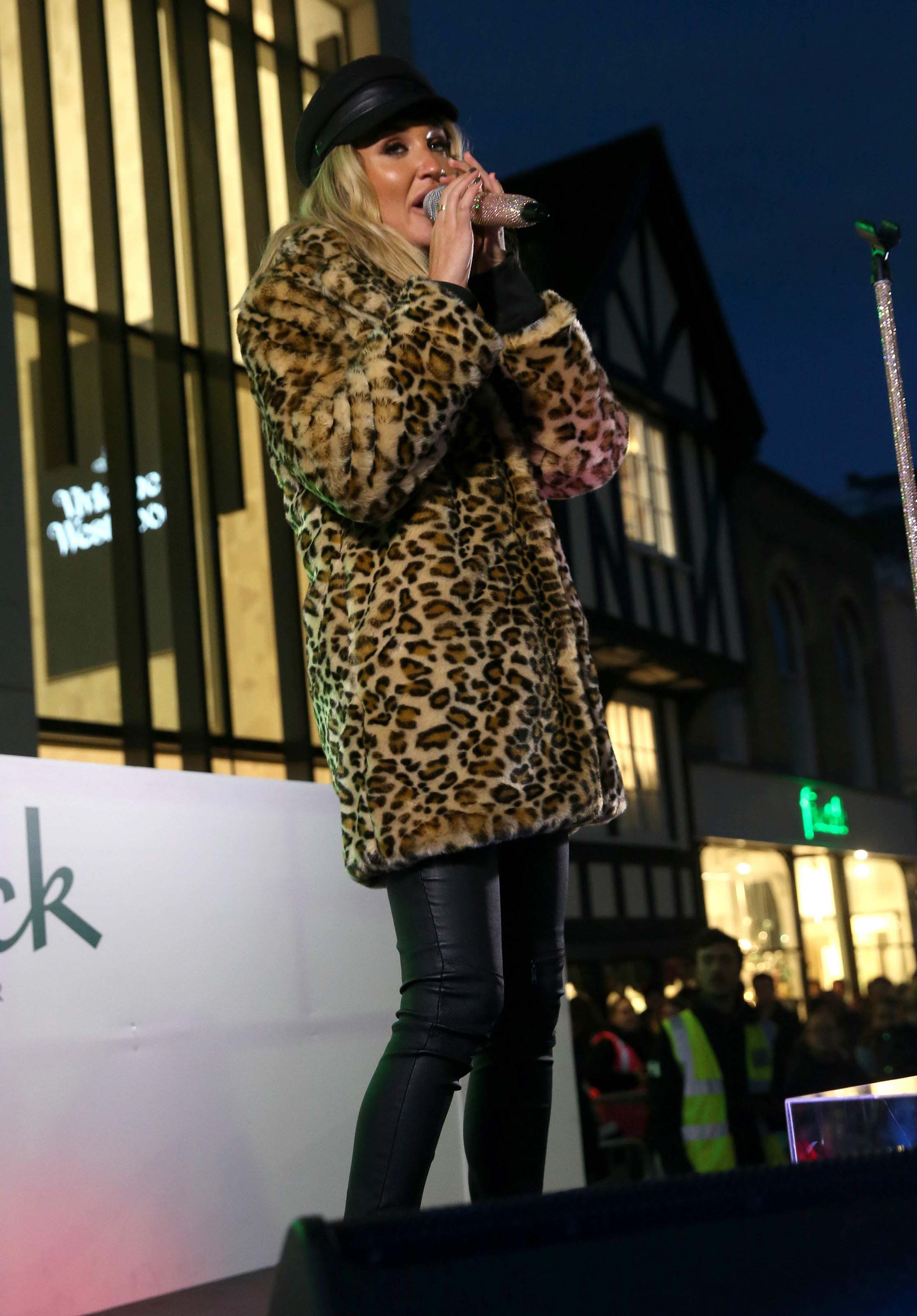 Megan McKenna performs at the Colchester Christmas lights switch