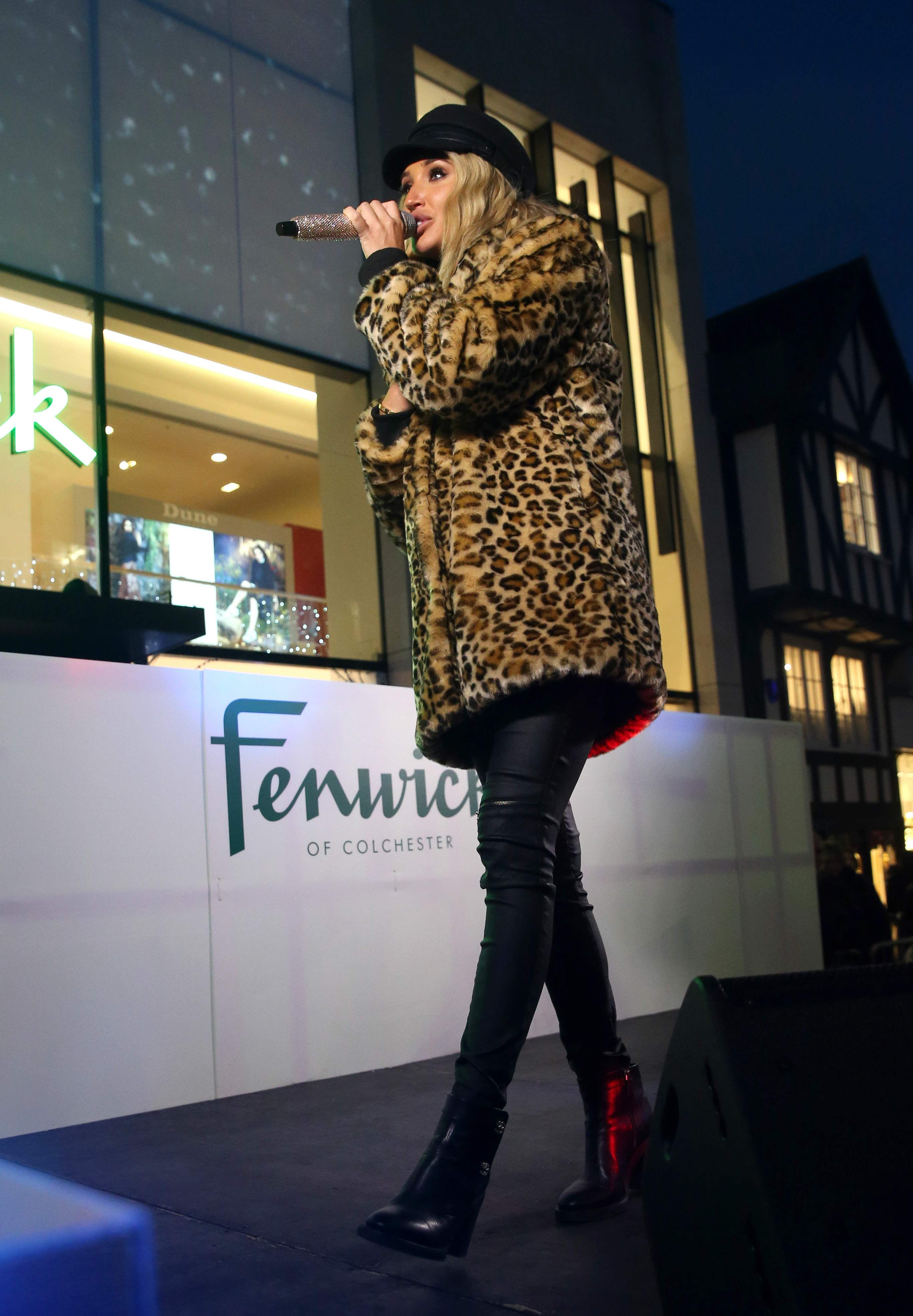 Megan McKenna performs at the Colchester Christmas lights switch