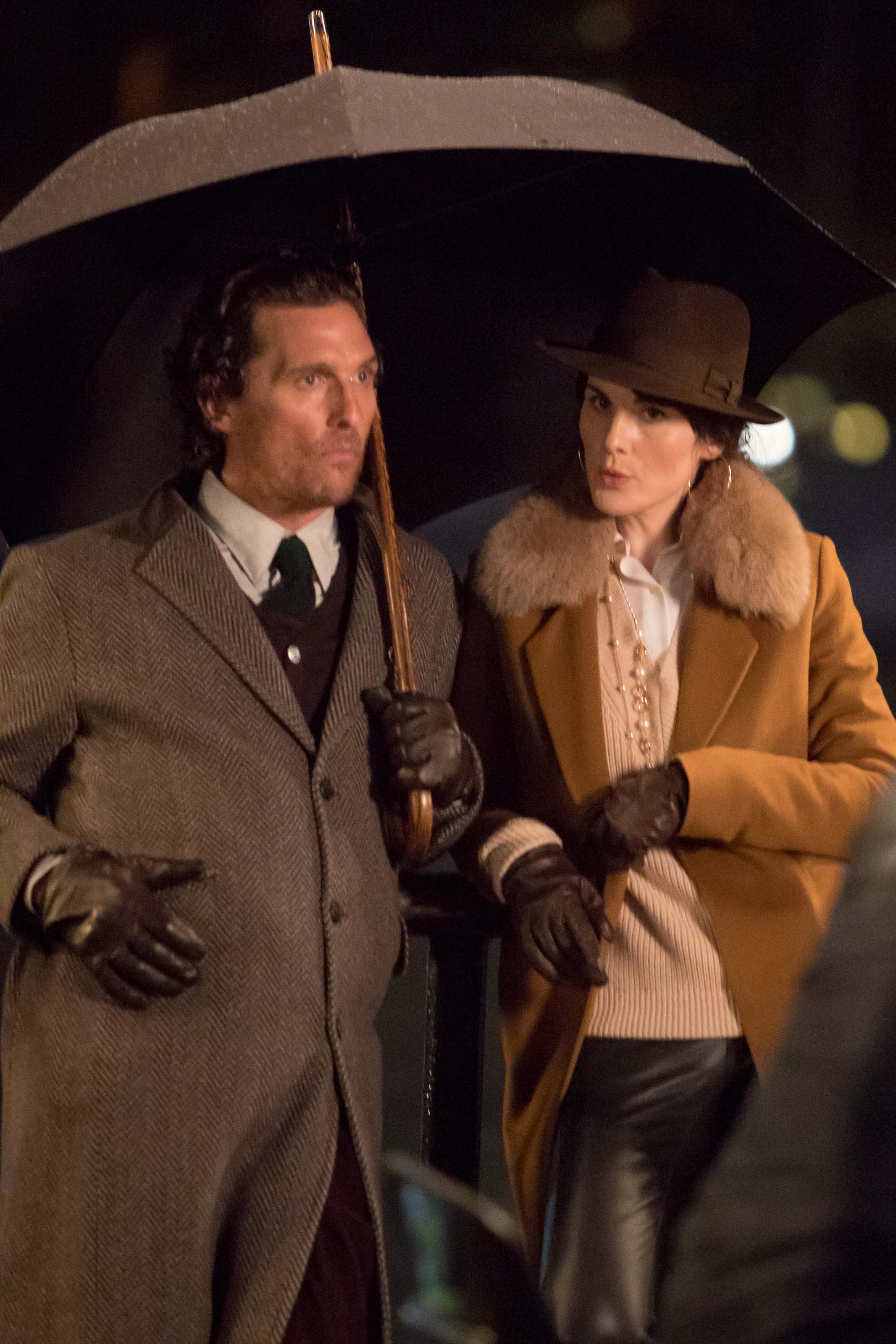 Michelle Dockery filing scenes on the banks of the Thames Southbank