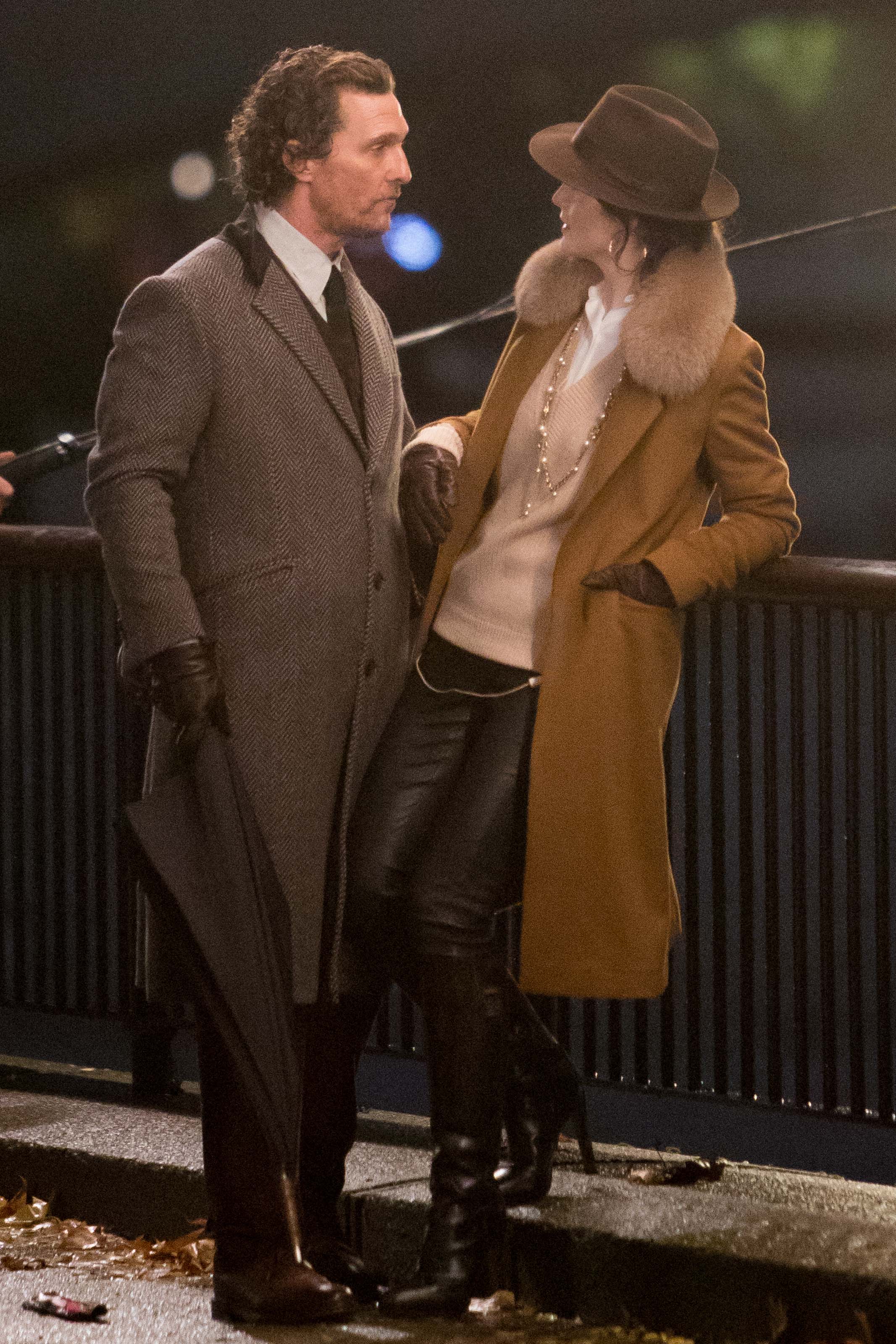 Michelle Dockery filing scenes on the banks of the Thames Southbank