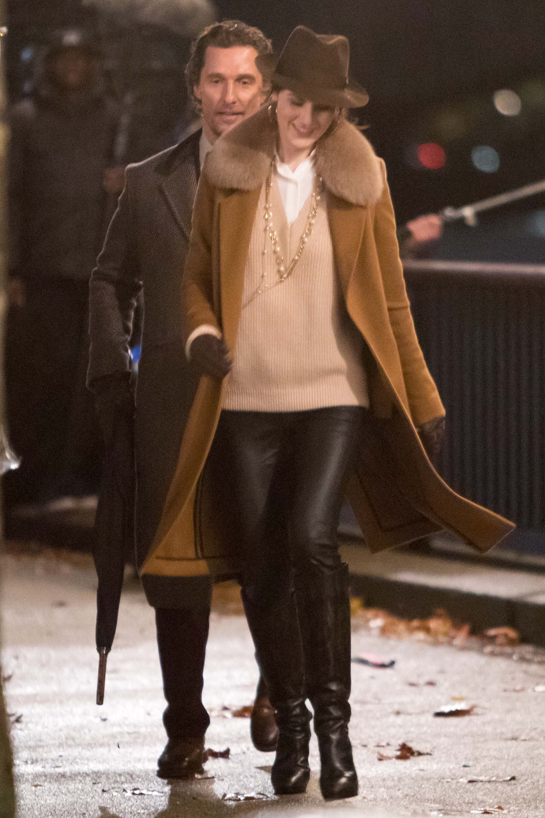 Michelle Dockery filing scenes on the banks of the Thames Southbank