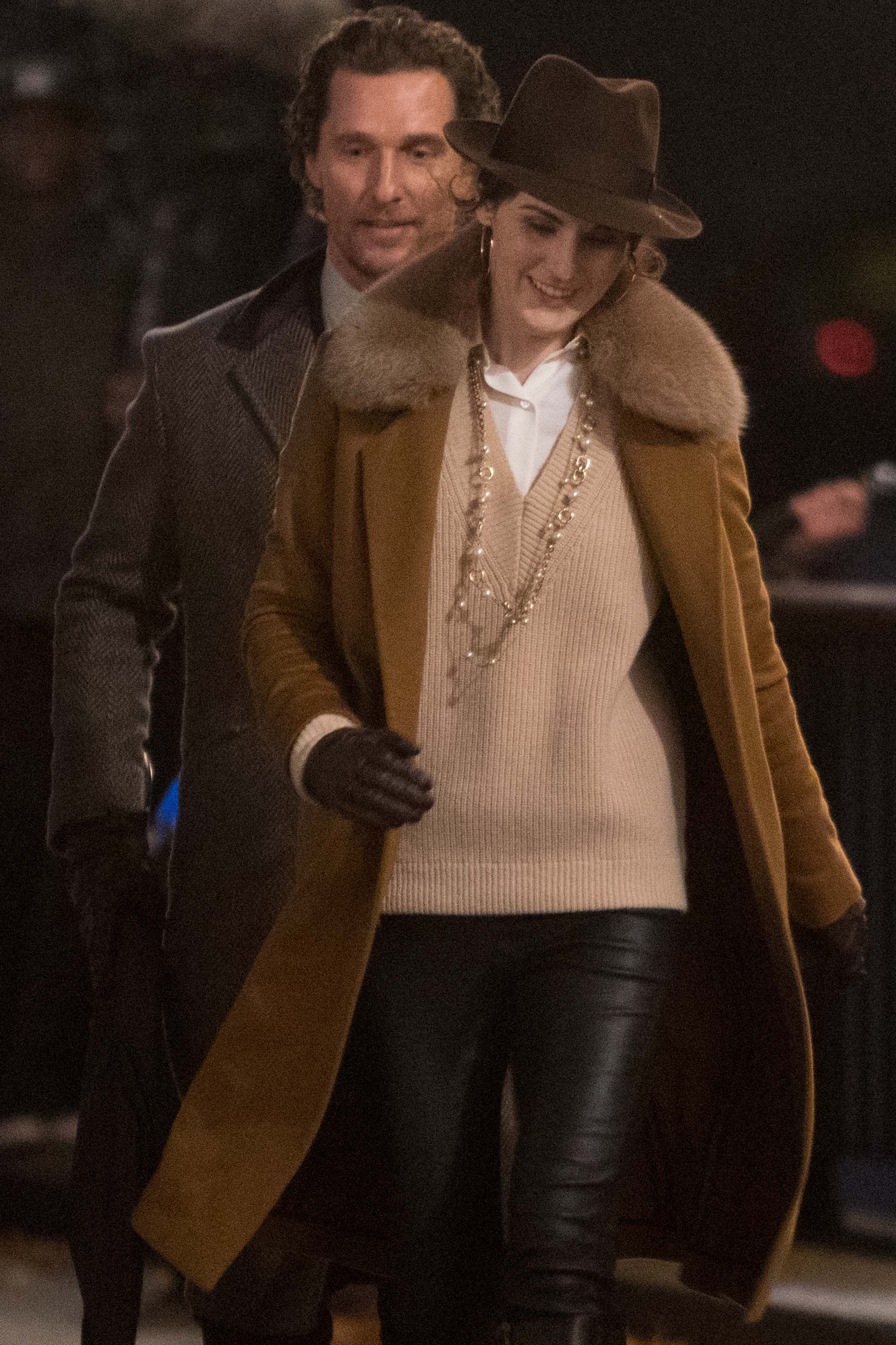 Michelle Dockery filing scenes on the banks of the Thames Southbank