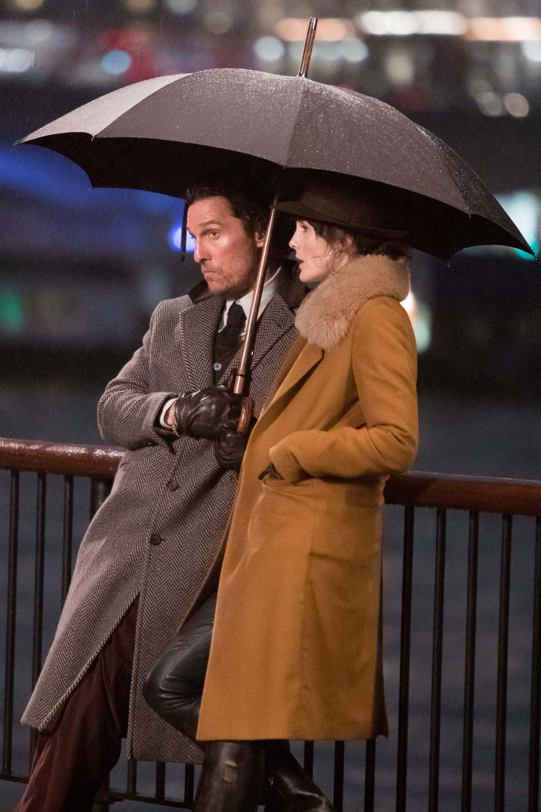 Michelle Dockery filing scenes on the banks of the Thames Southbank