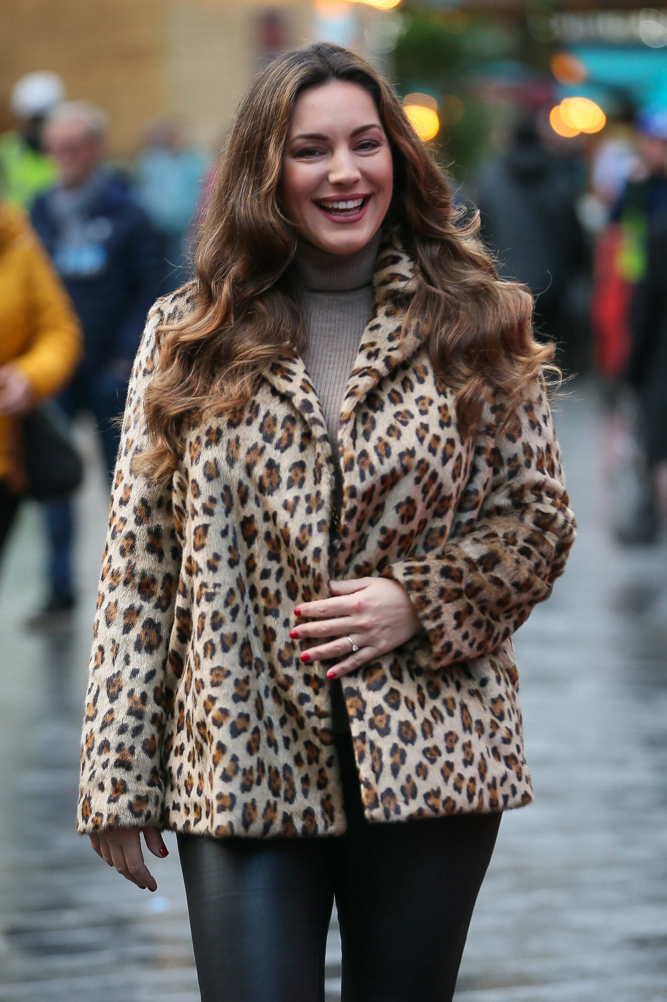 Kelly Brook arriving at Heart Radio Studios