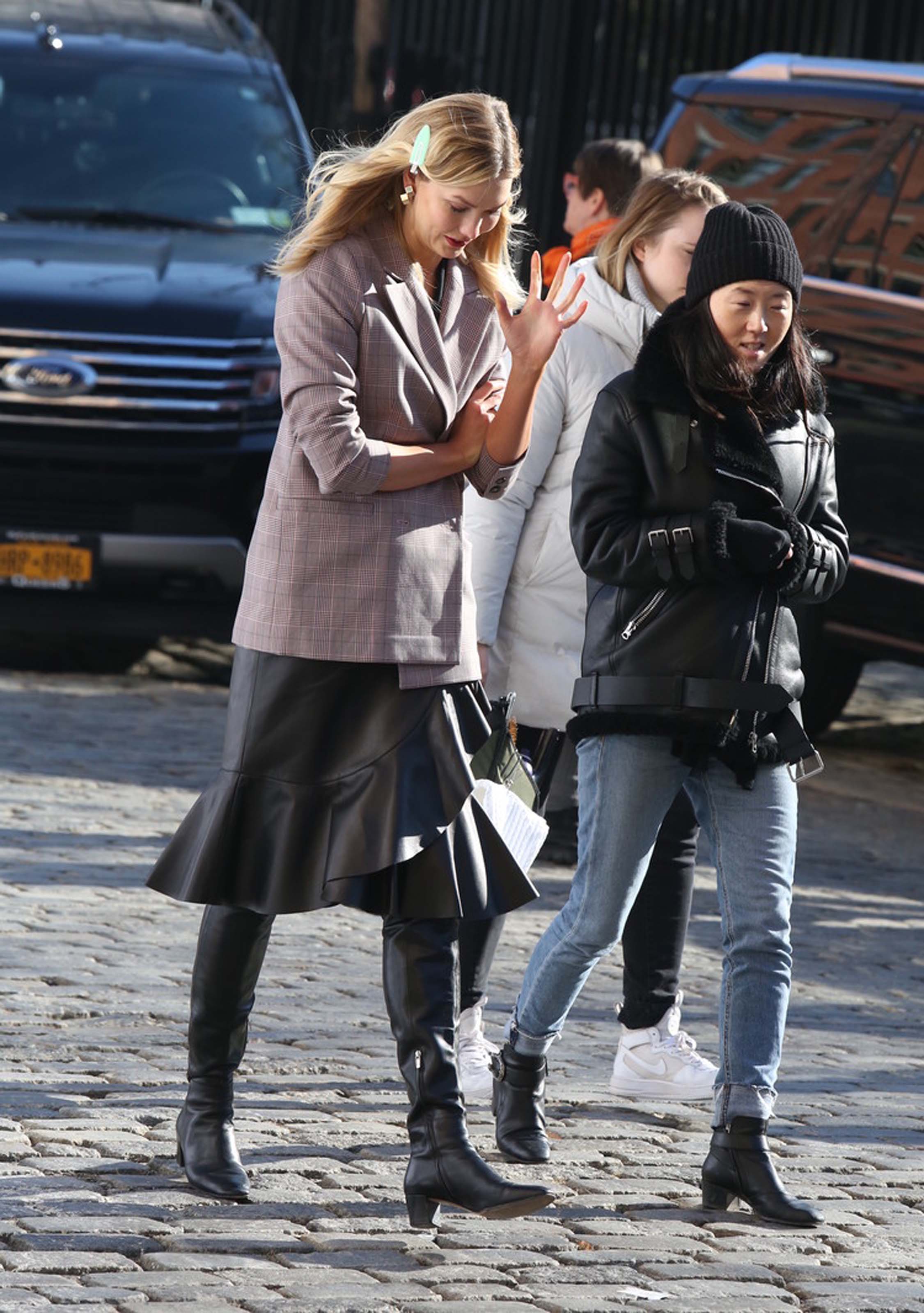 Karlie Kloss at a photoshoot in NYC