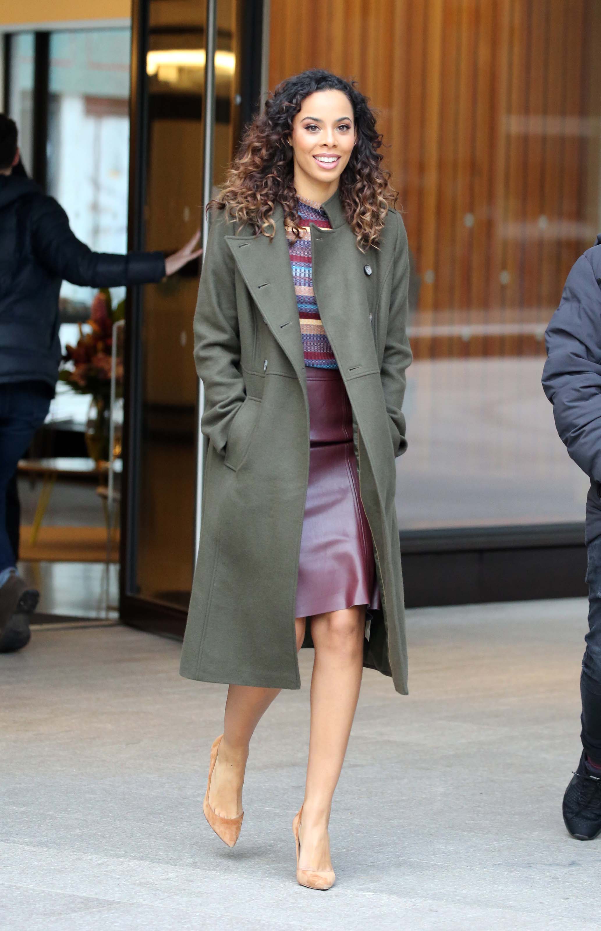 Rochelle Humes filming This Morning Outside ITV Studios