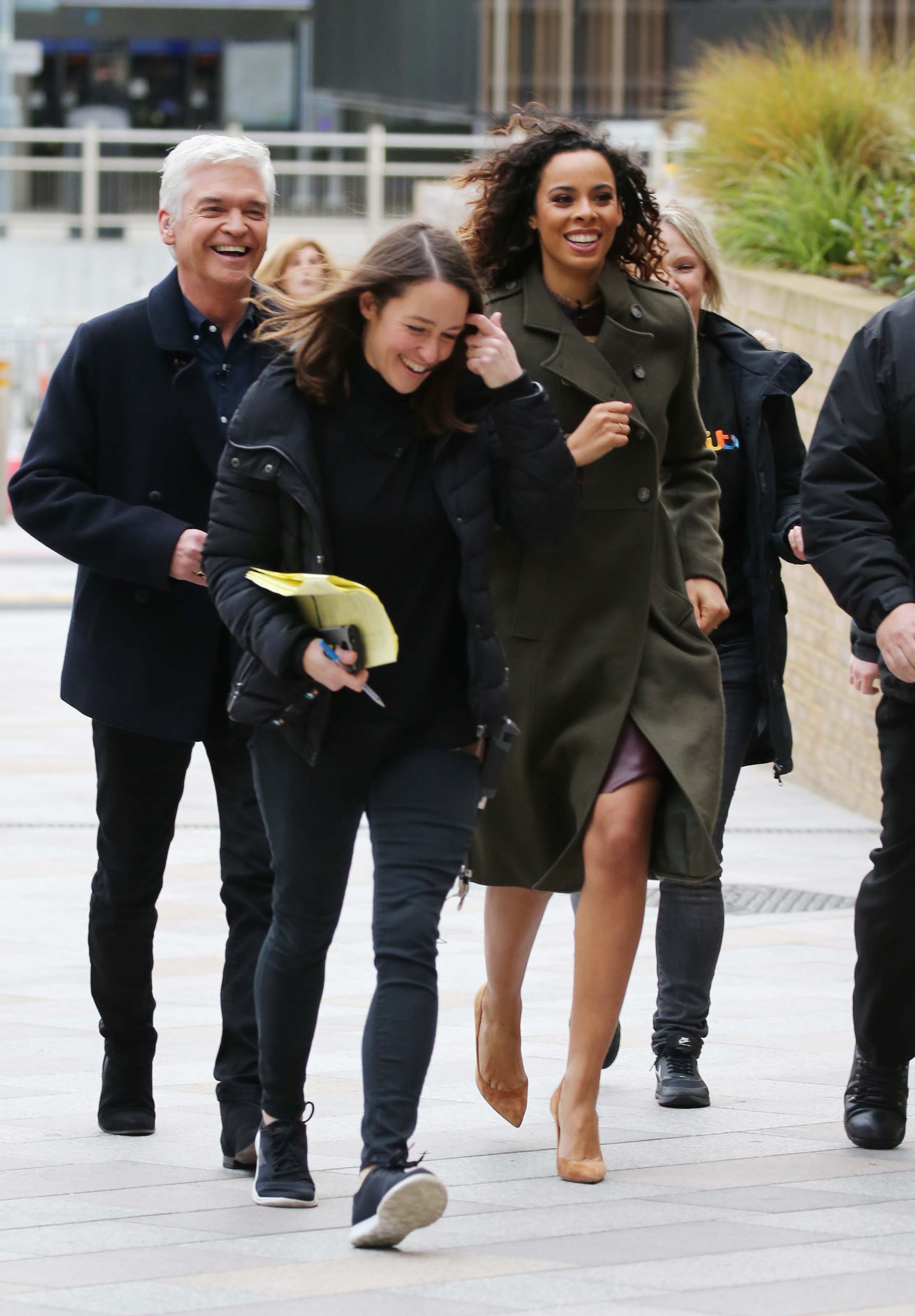 Rochelle Humes filming This Morning Outside ITV Studios