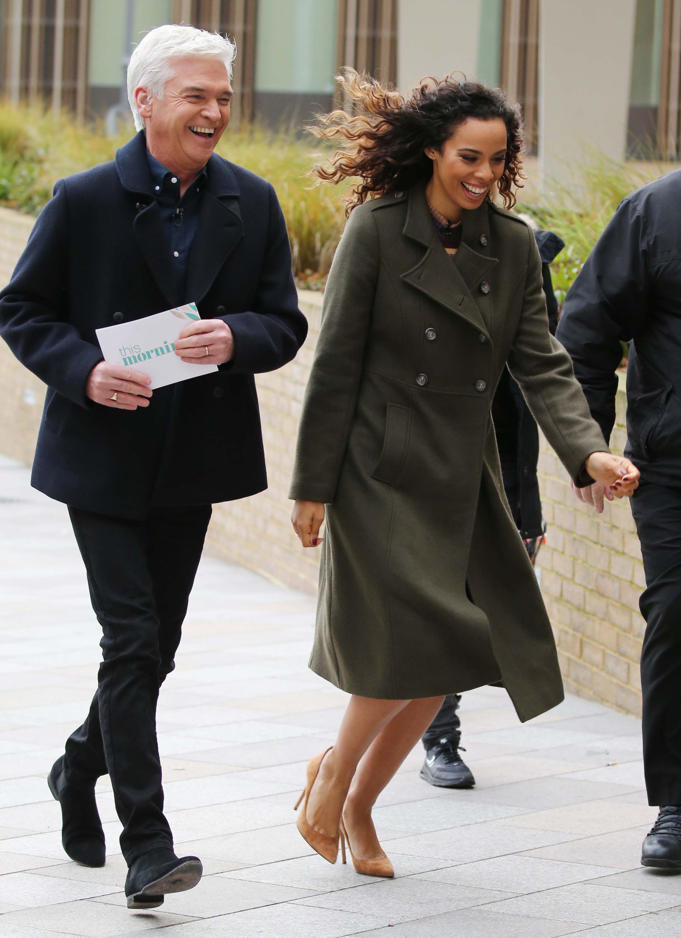 Rochelle Humes filming This Morning Outside ITV Studios
