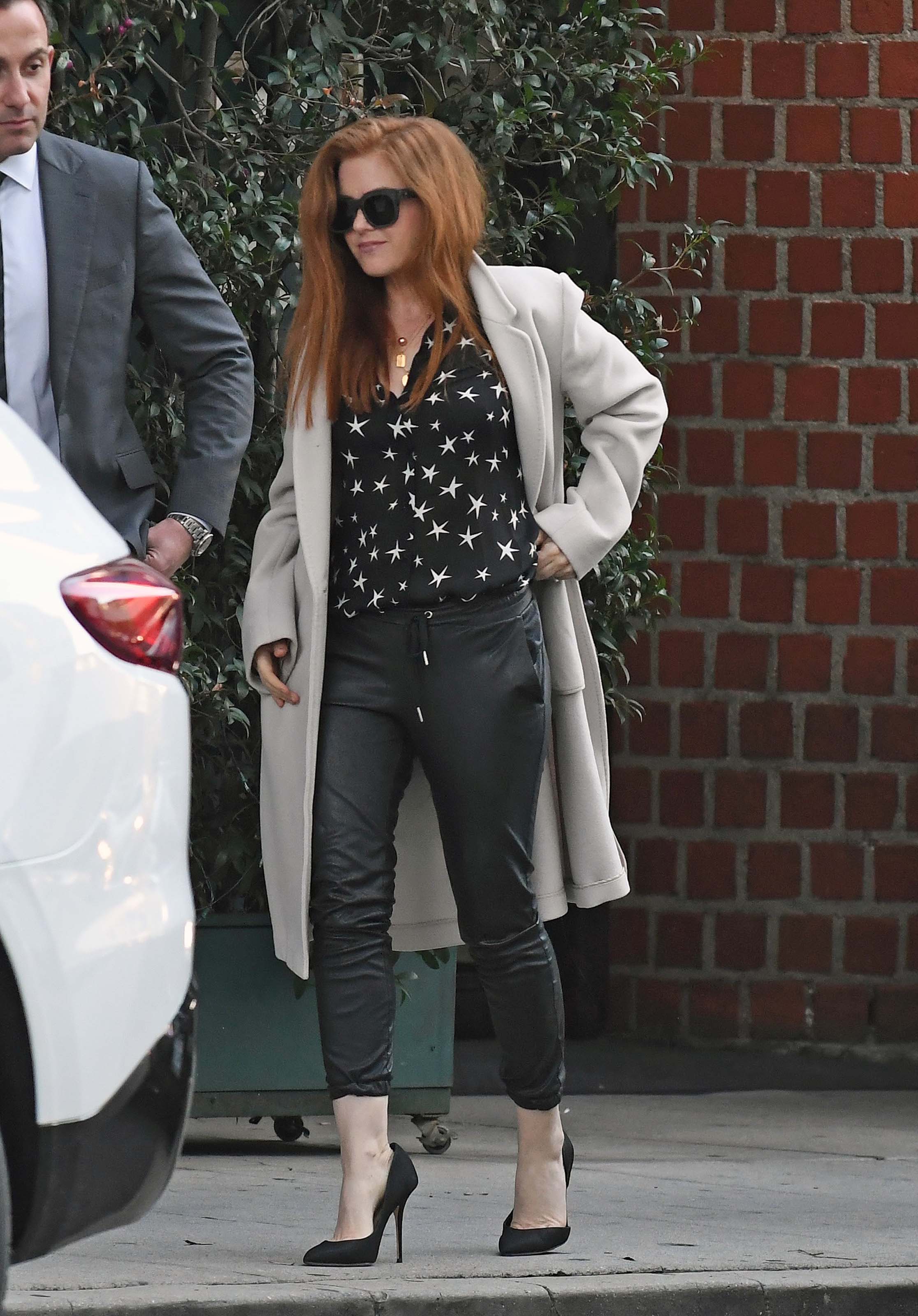 Isla Fisher is seen after lunch at Mr Chow