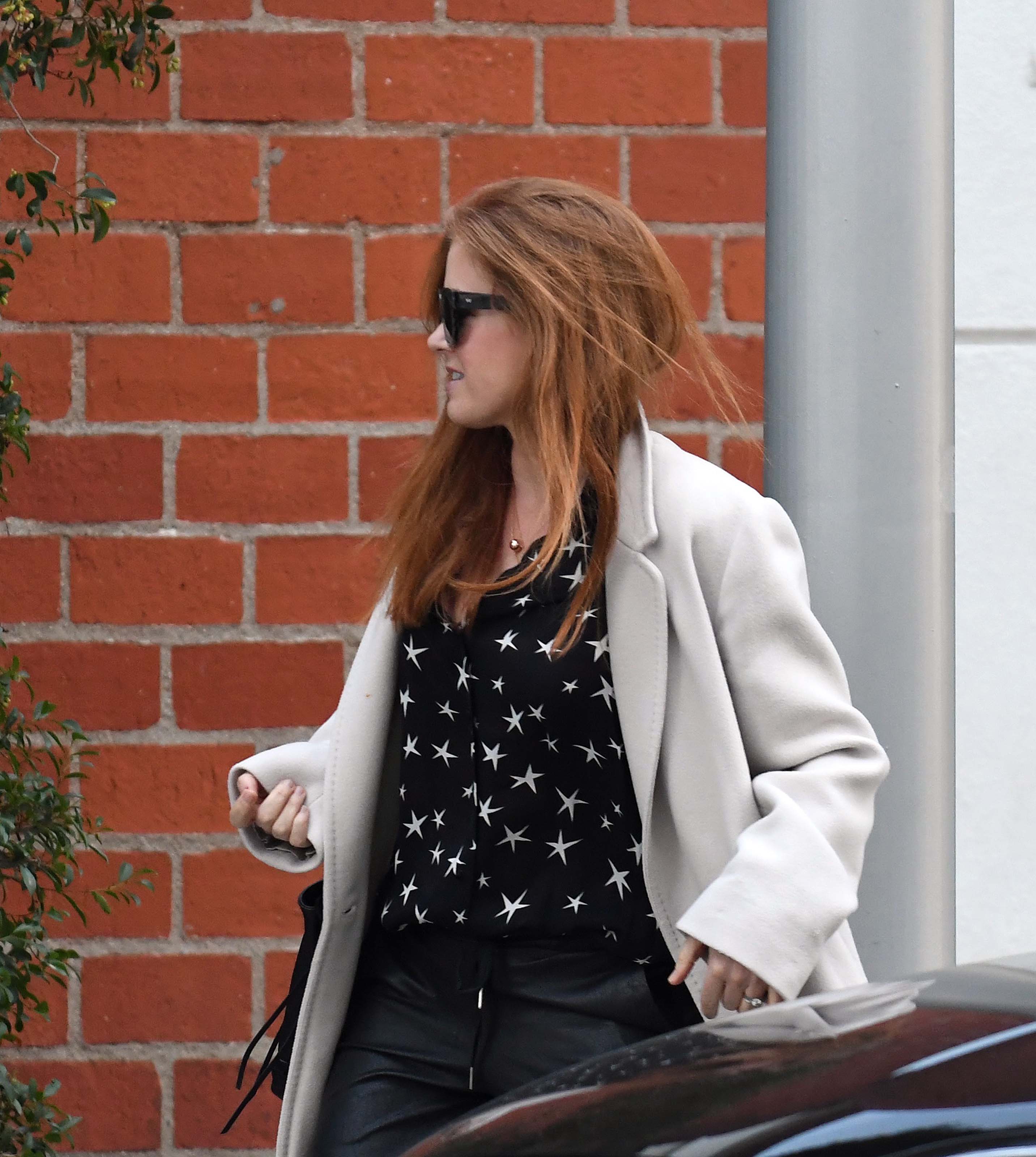 Isla Fisher is seen after lunch at Mr Chow