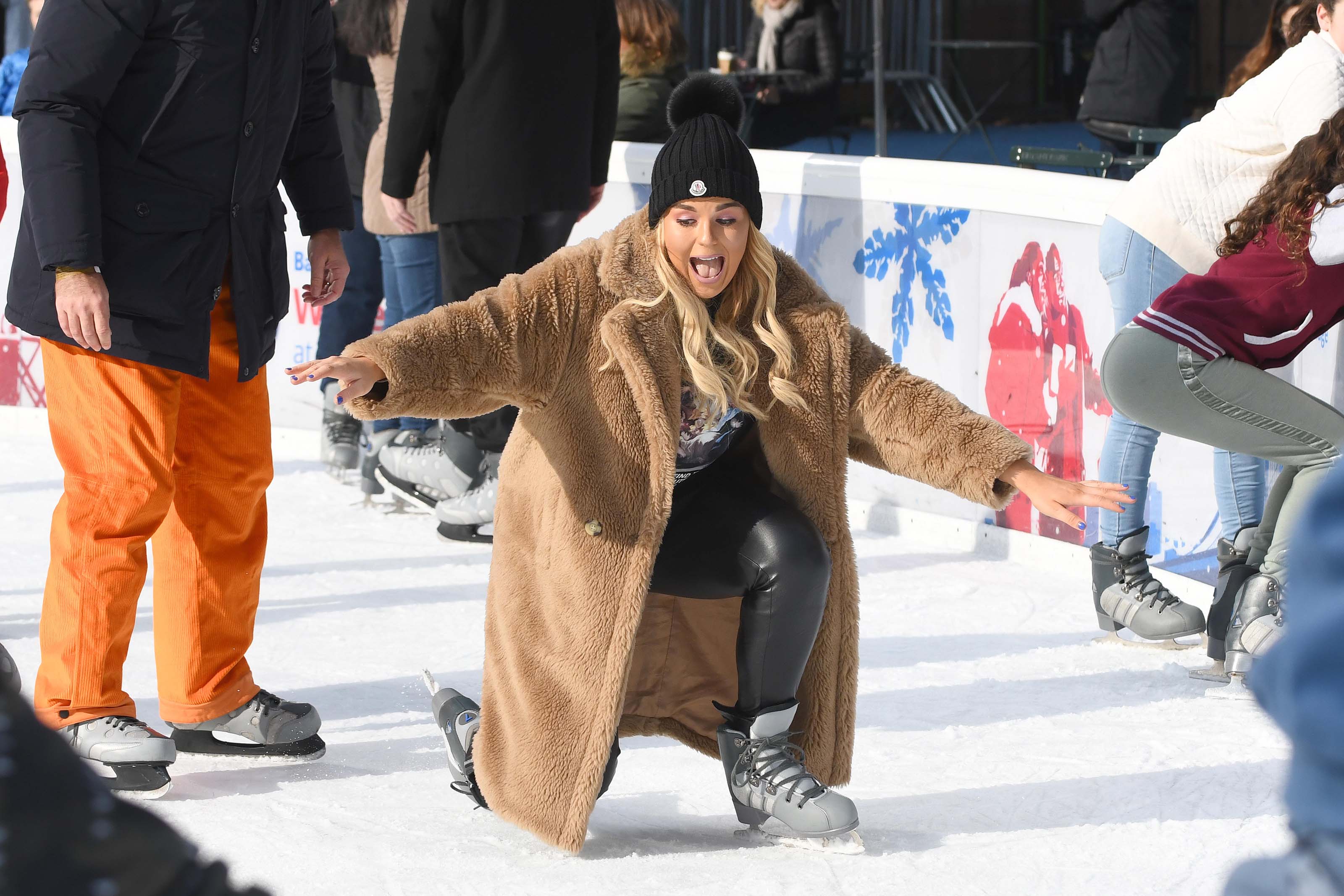 Tallia Storm ice skating in Bryant Park