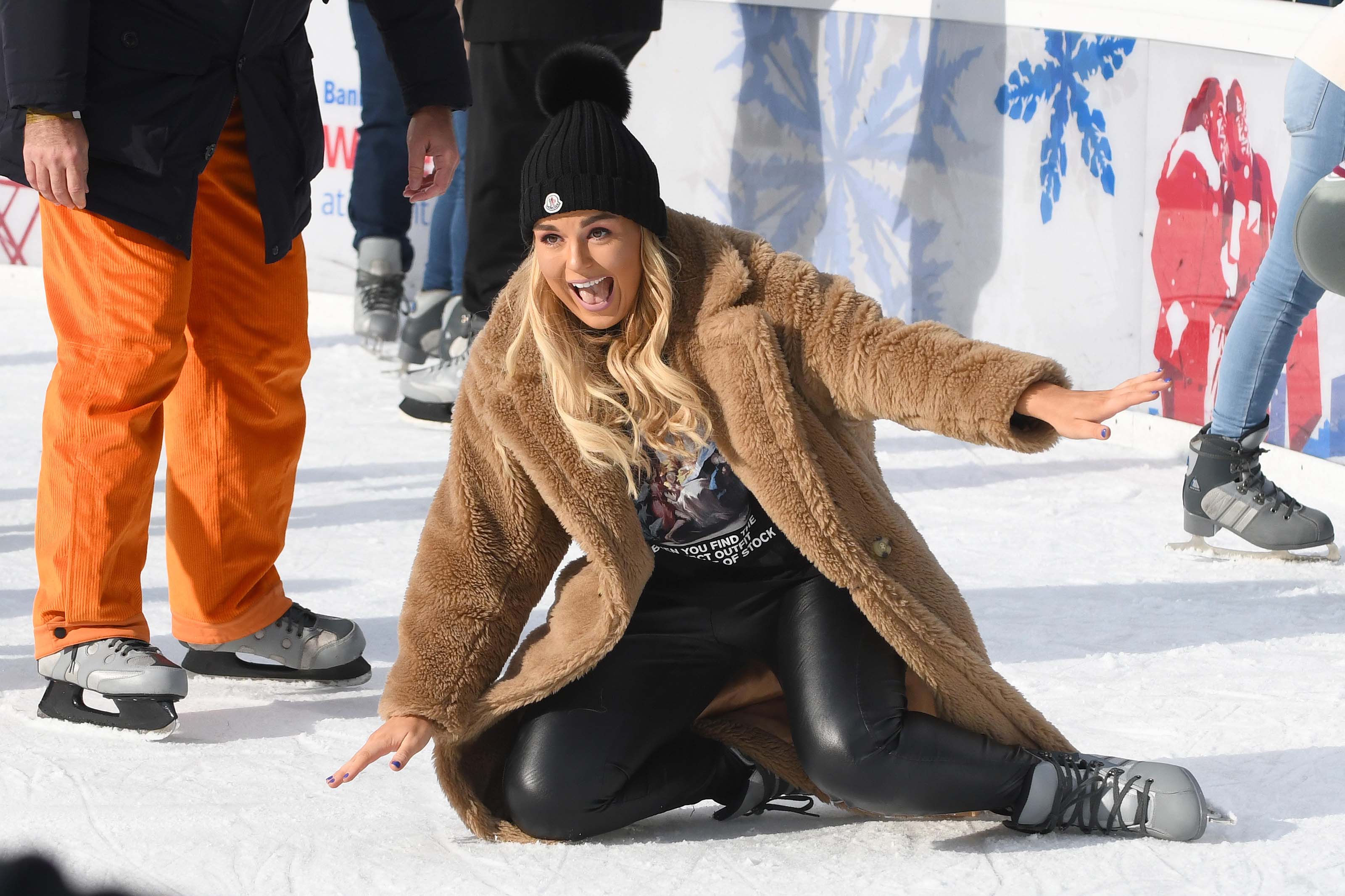 Tallia Storm ice skating in Bryant Park