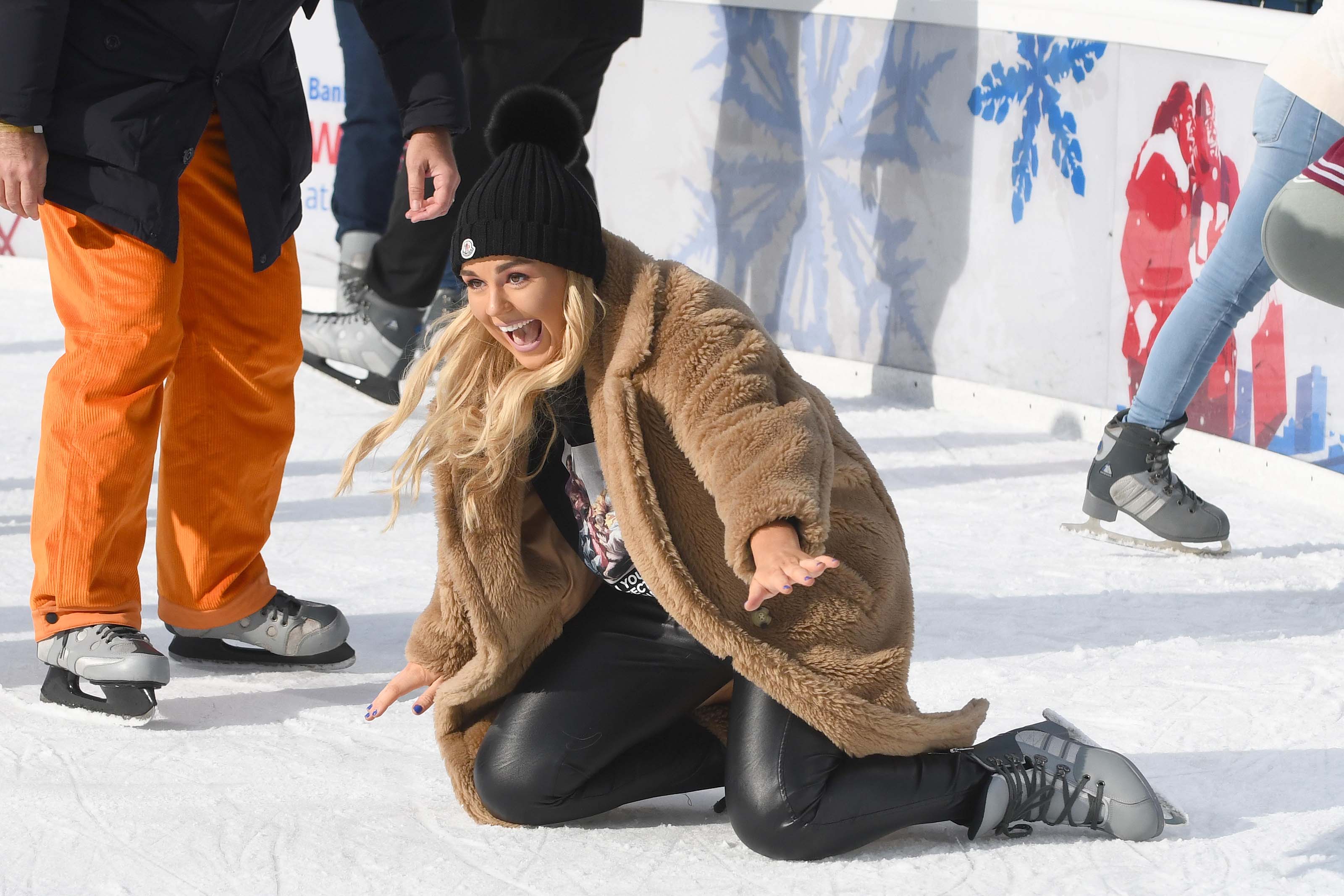 Tallia Storm ice skating in Bryant Park